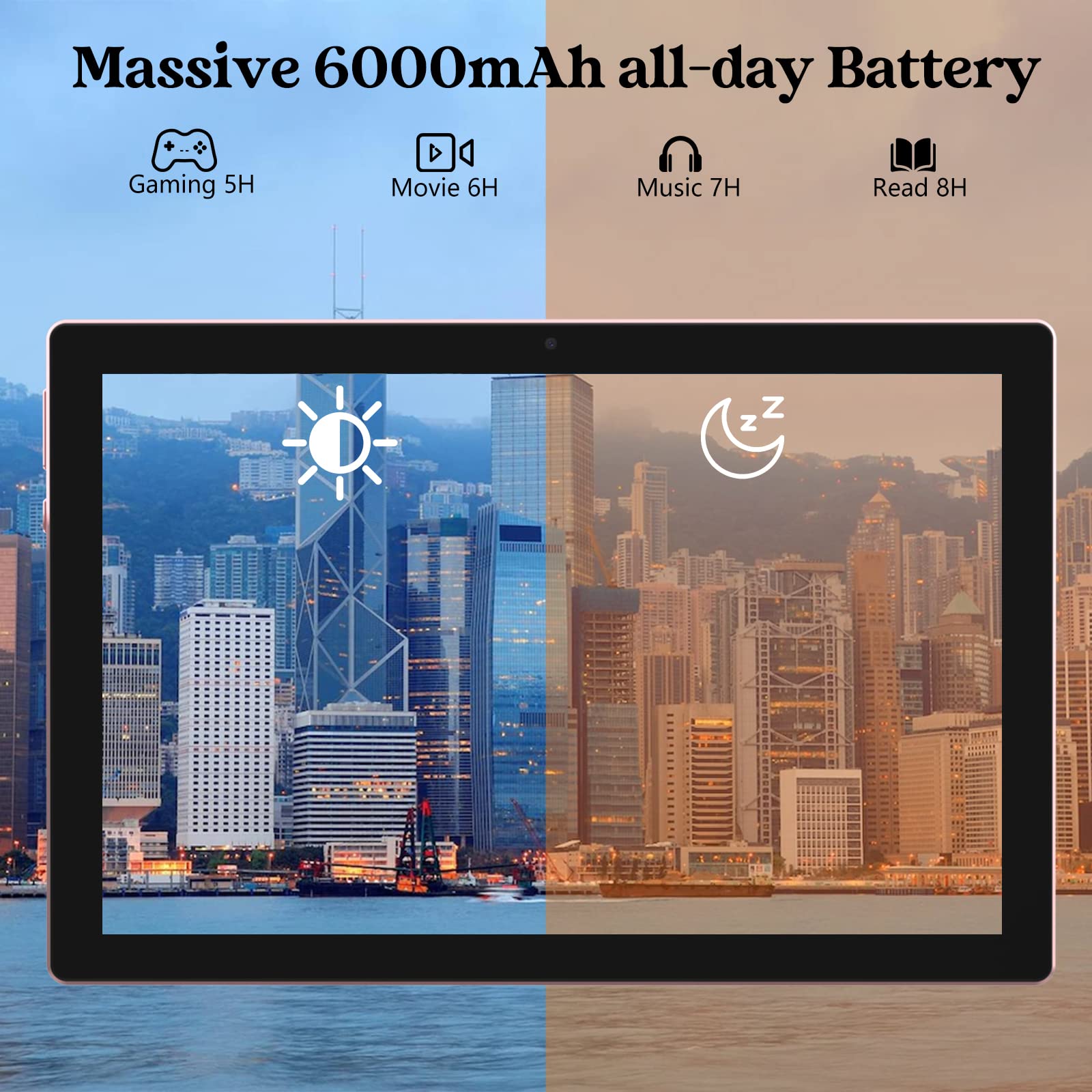 Tablet 10 Inch Android 13 Tablets 2 In 1 Tablet With Keyboard 64Gb+8Gb Ram 10.1'' Tablets 8Mp Camera 6000Mah Battery, Include Ke