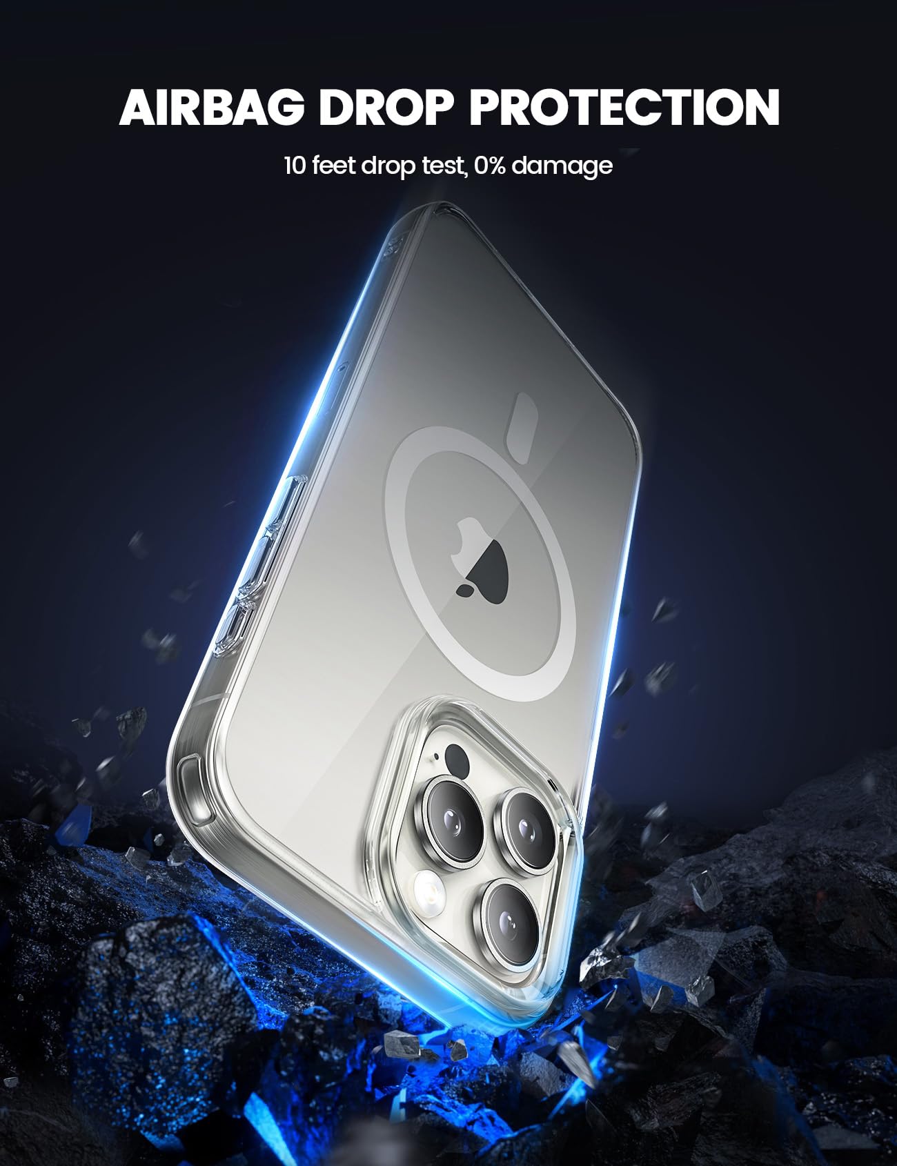 Lamicall Magnetic Case For Iphone 16 Pro Max, For Magsafe   [Clear & Anti Yellow][Military Grade Drop Protection][Scratch Resist