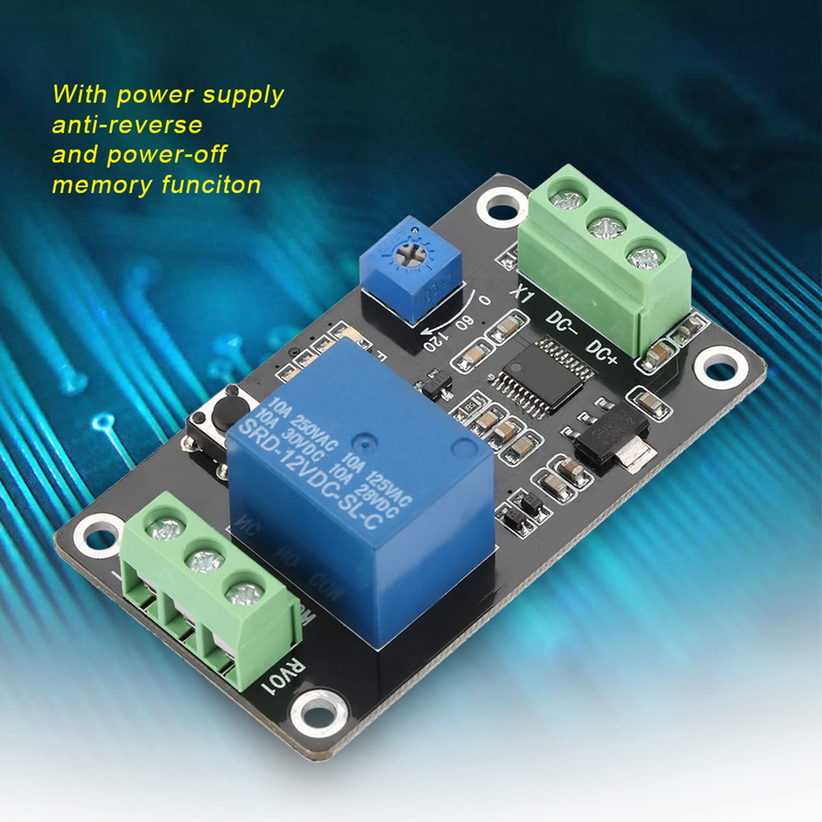 Delay Timer Relay Self Locking Delay On Off Time Switch Loop Module Super 555 Timer Dc 5V/12V/24V(Dc12V)