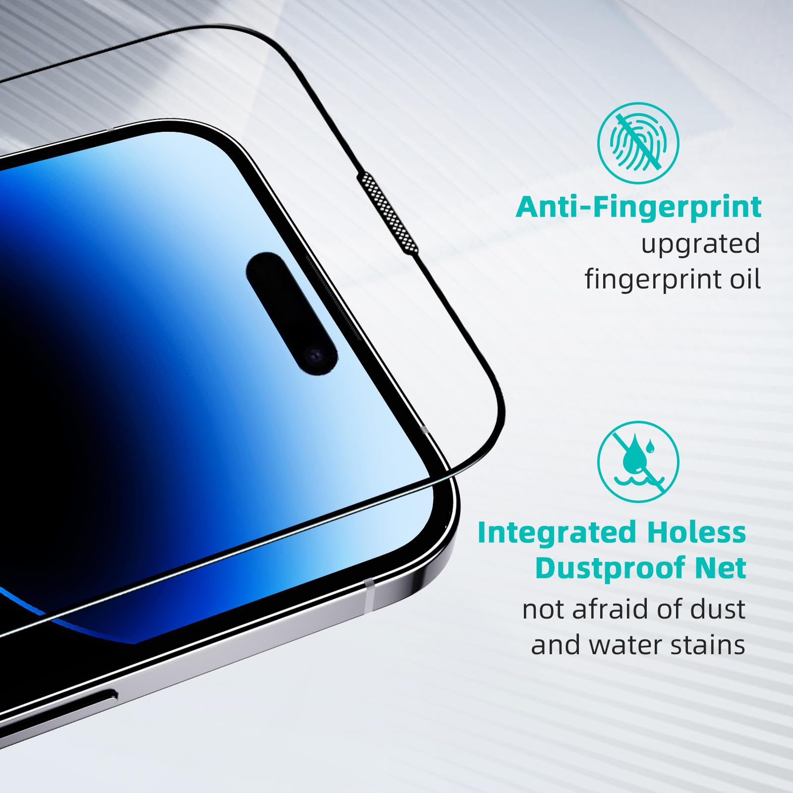 Avoar 2 Pack Screen Protector For Iphone 14 Pro, [Auto Alignment Kit] 6.1 Inch Hd Clear Full Screen Tempered Glass, Auto Dust El