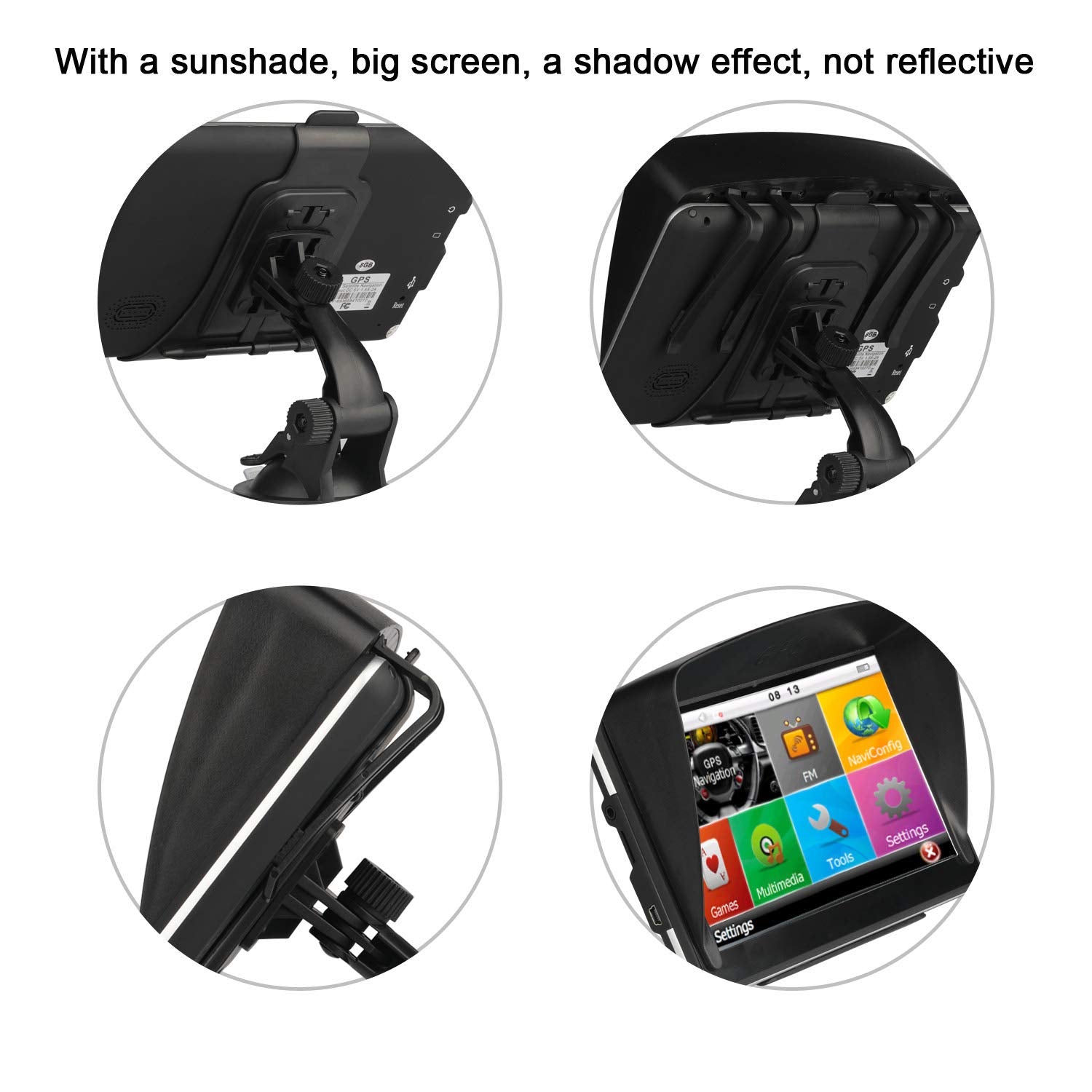 Gps Navigator For Car, Latest 2024 Map 9 Inch Hd Display 16Gb 256Mb Satellite Navigation With Sun Visor,Smart Real Voice Gps Gui