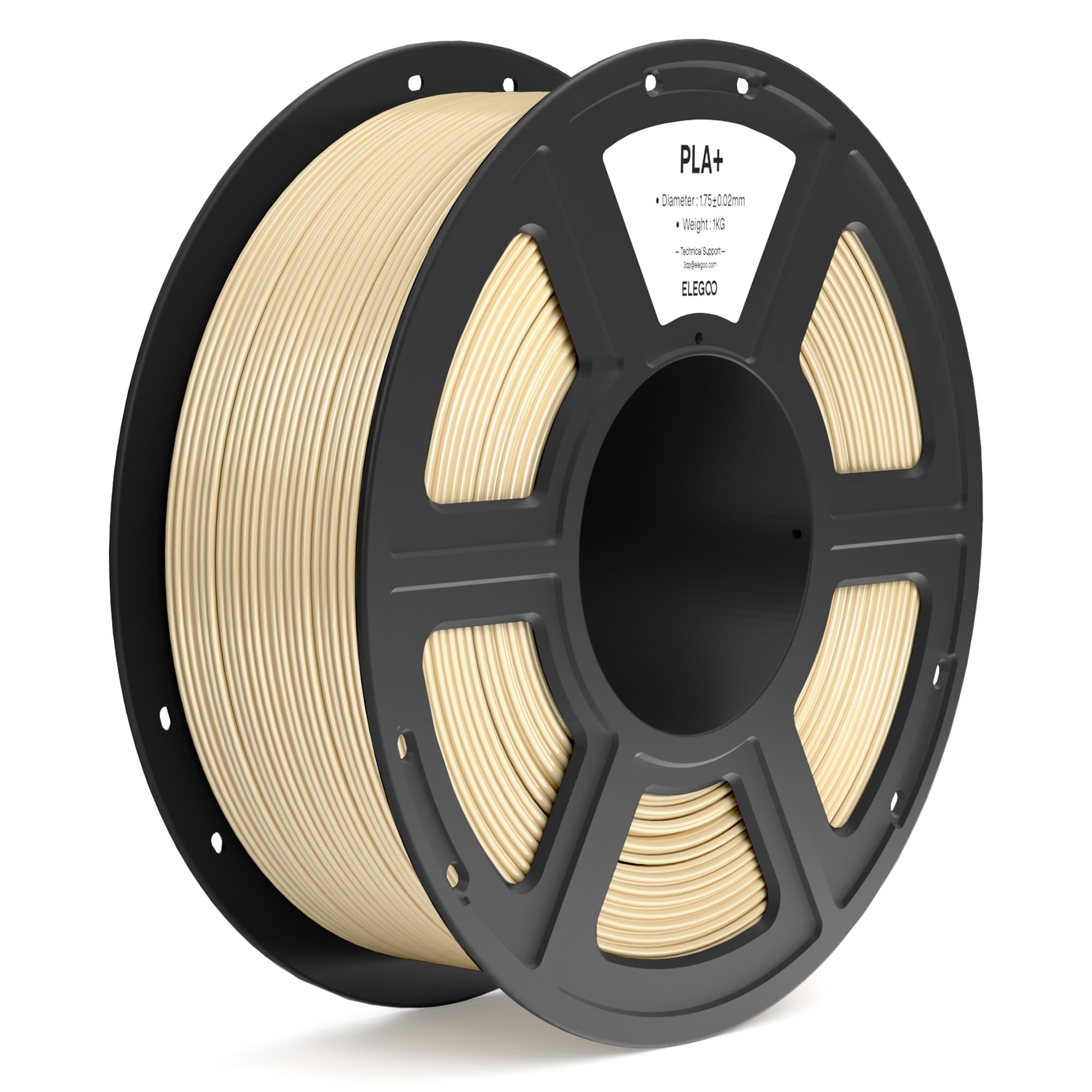 ELEGOO PLA+ Filament 1.75mm Beige 1KG, High Toughness PLA Plus 3D Printer Filament Dimensional Accuracy +/- 0.02mm, 1kg Spool(2.
