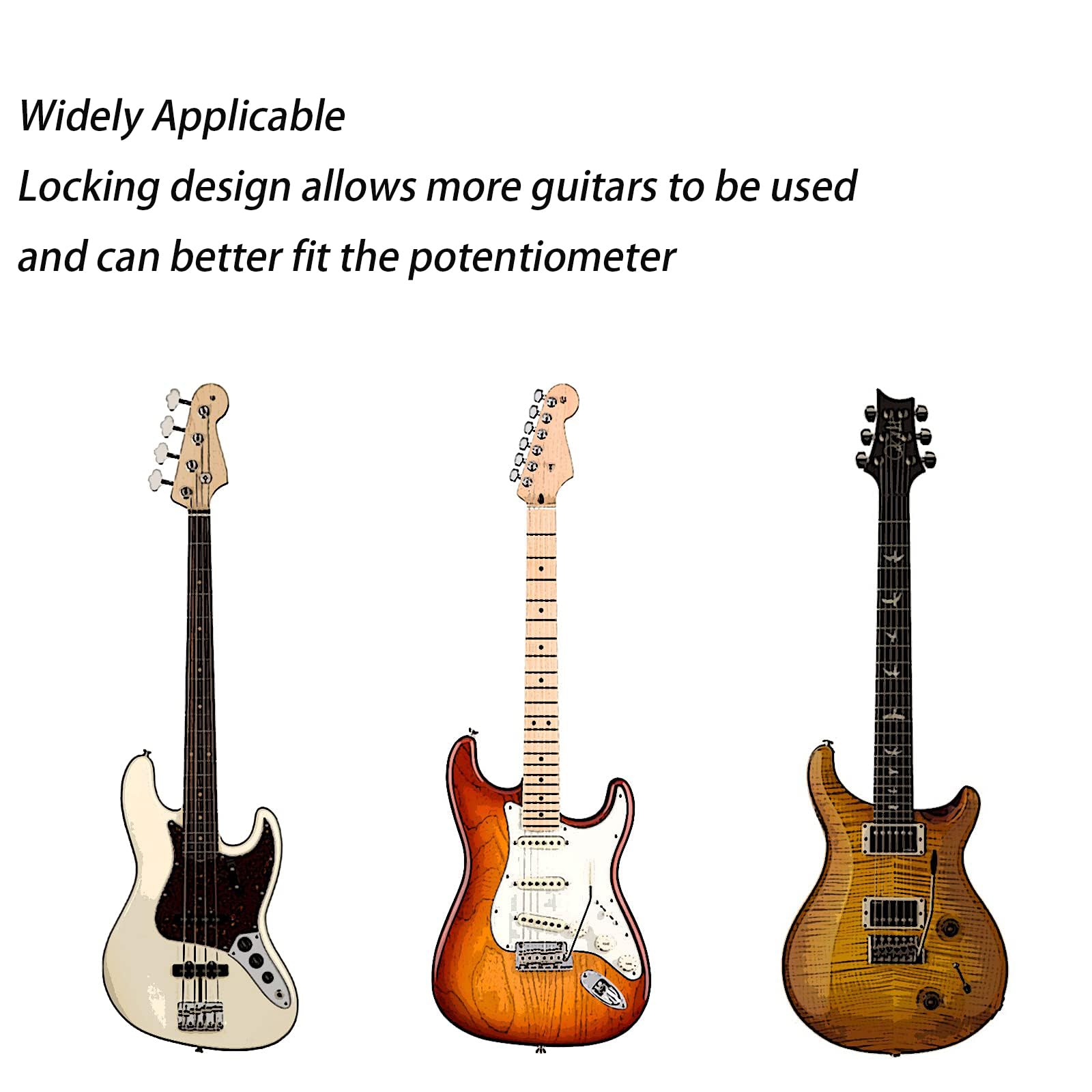 Harpfeas 2Pcs Guitar Dual Concentric Stacked Control Knobs Sets Metal With Wrench Replacement For Electric Guitar Bass (Black)