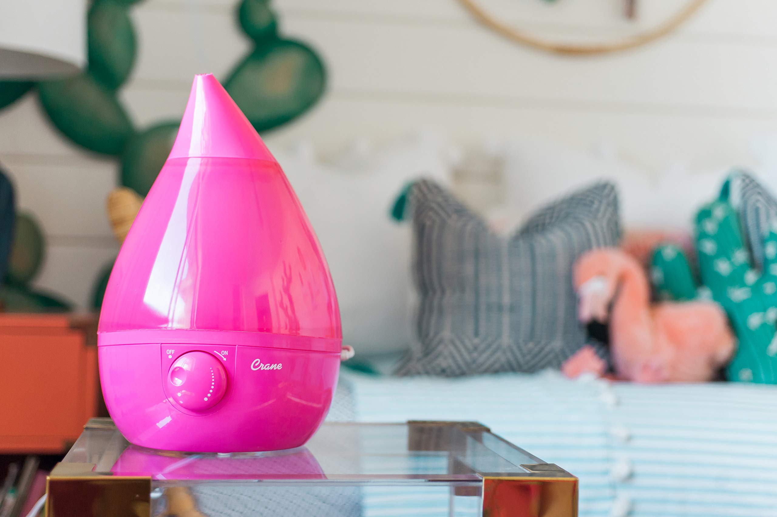 Crane Ultrasonic Humidifiers For Bedroom And Office, 1 Gallon Cool Mist Air Humidifier For Large Room And Home, Humidifier Filte