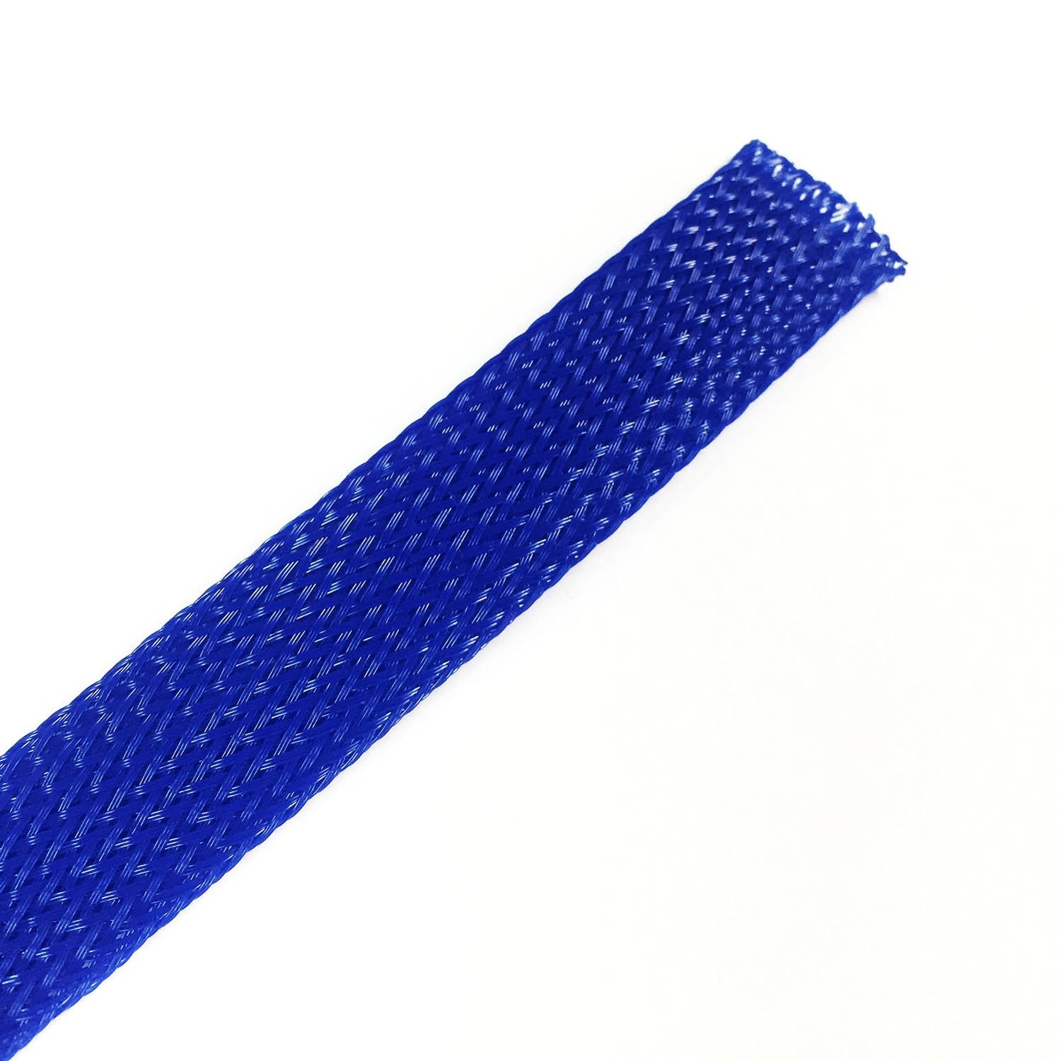 Electriduct Expandable Braid Sleeving | Polyester High Flame Retardant Flexible Cable Mesh Sleeve | 3/4 - 10 Feet (Blue)