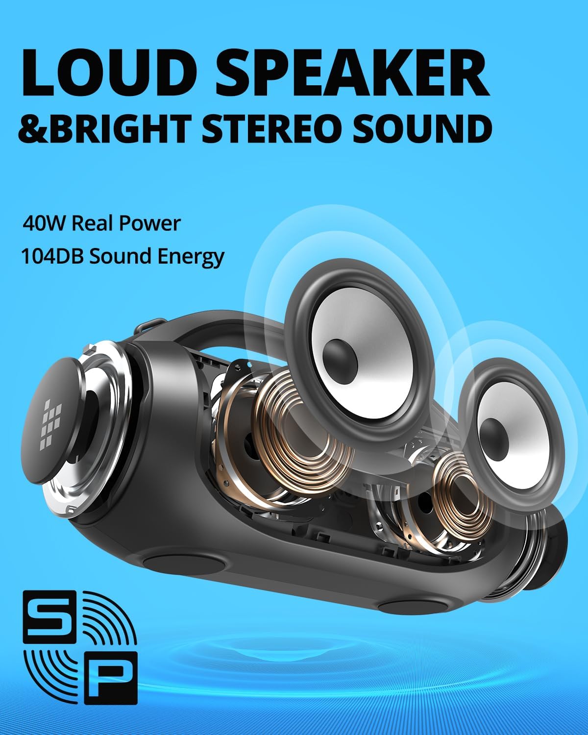 Tronsmart Bang SE Portable Bluetooth Speaker 40W IPX6 Waterproof LED Black Plastic