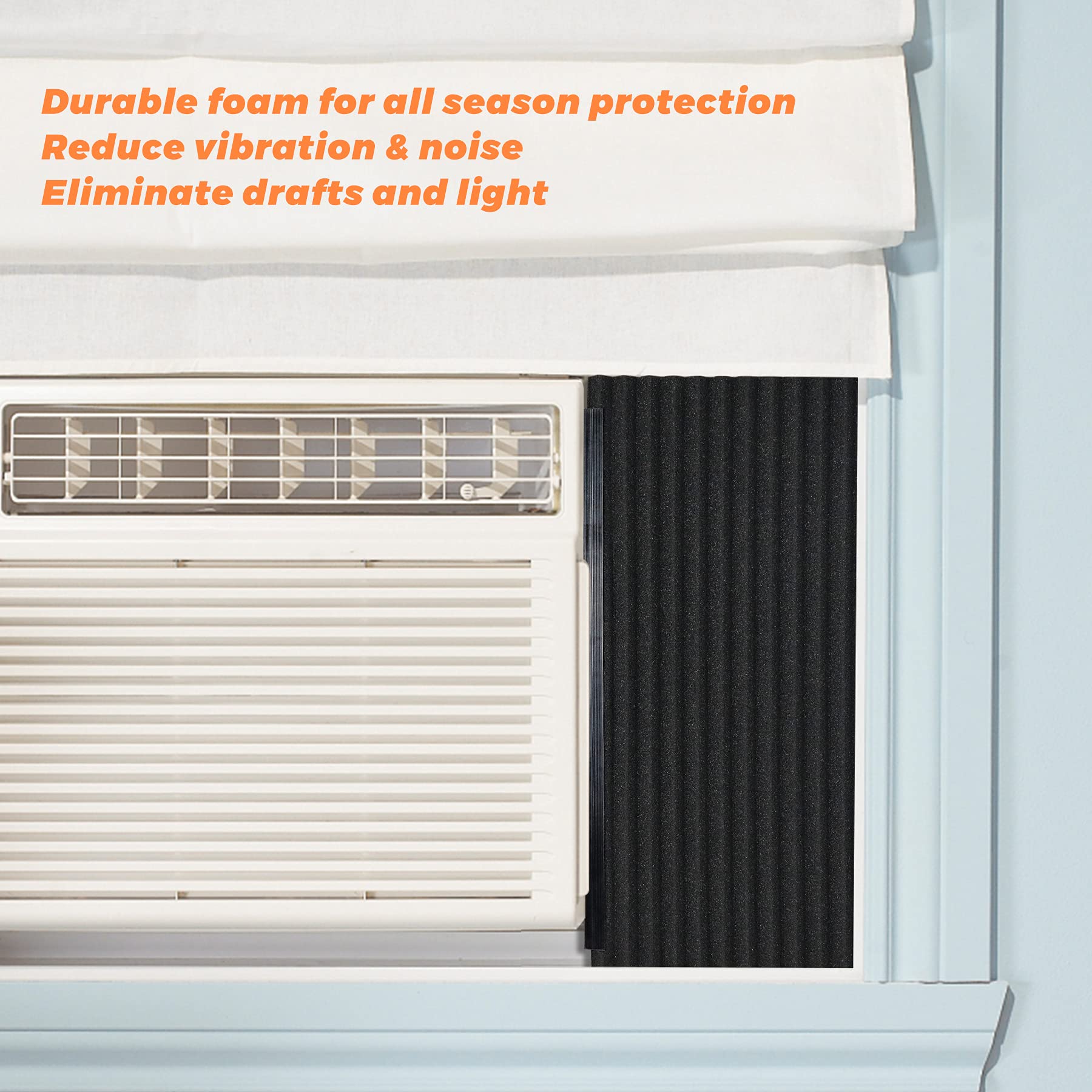 Gcgoods Window Air Conditioner Foam Insulating Panels With Window A/C Filter, 17 '' H X 9 '' W X 7/8 '' T, Pack Of 2 Window Ac S