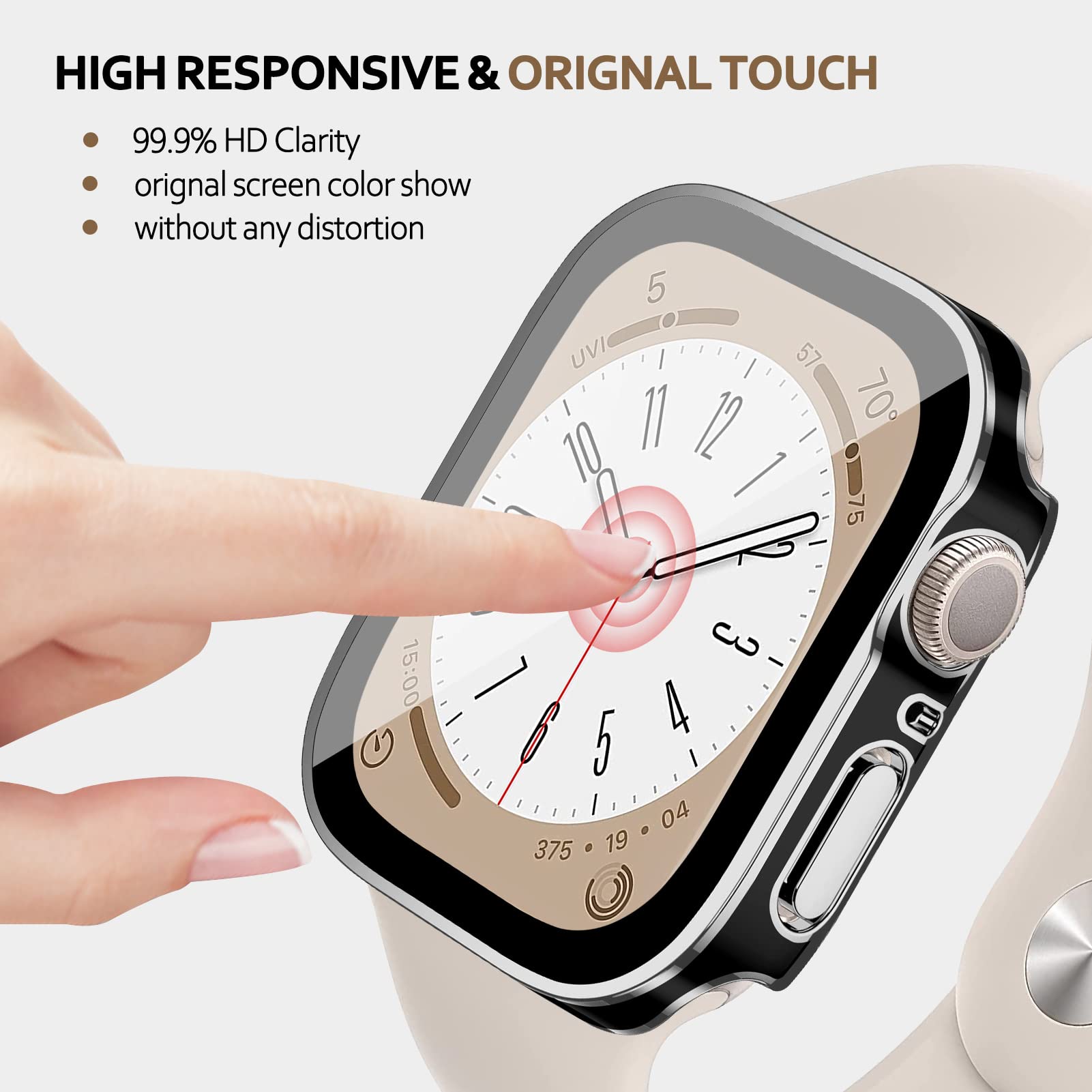 For Apple Watch Case 40Mm,Hard Case With Tempered Glass Screen Protector,Watch Cover For Apple Watch Se 6 5 4 Screen Protector,U