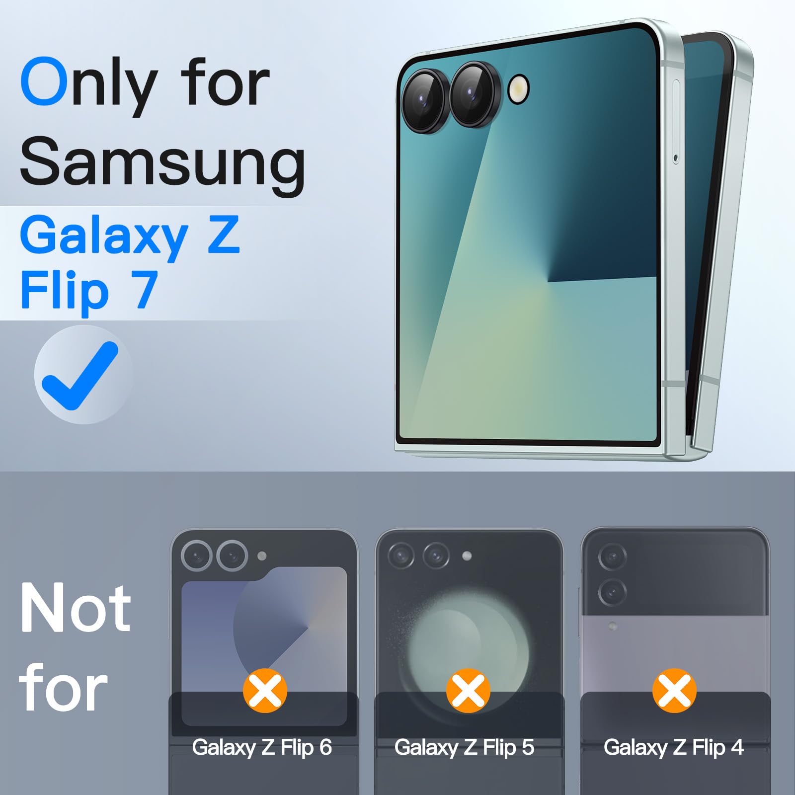 Jetech Front Privacy Screen Protector For Samsung Galaxy Z Flip 7 2025, Anti-Spy Tempered Glass Film With Easy Installation Tool