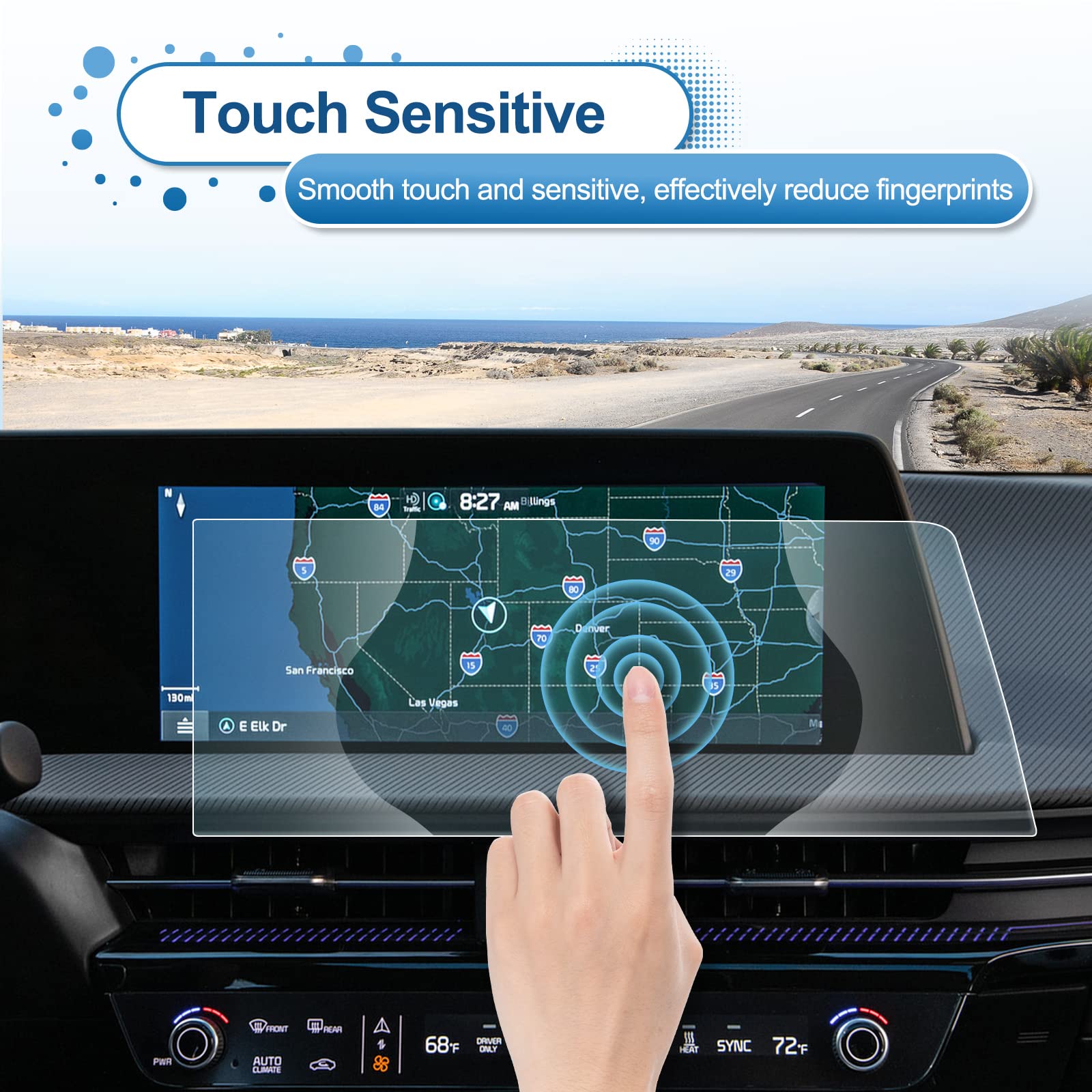 Coleya 2022 2023 2024 Ev6 Screen Protector For Kia Ev6 (Light/Wind/Gt Line/Gt/First Edition)12.3 Inch Touch Screen, 9H Tempered