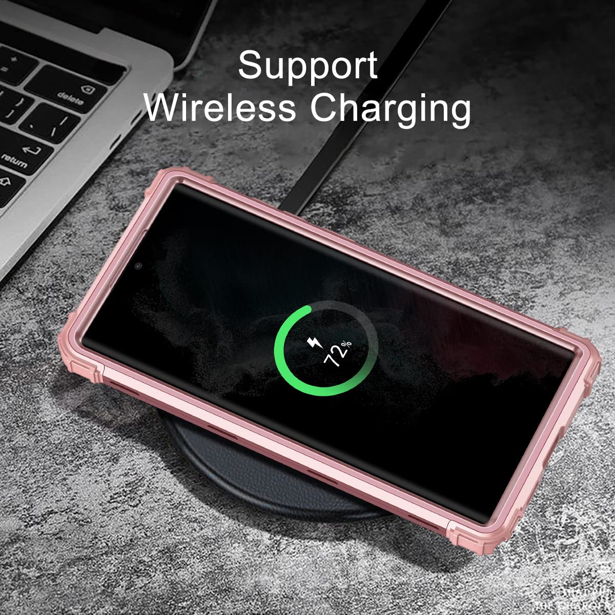 Lontect For Galaxy S22 Ultra 5G Case Three Layer Shockproof Heavy Duty Hybrid Sturdy High Impact Protective Cover Glitter Sparkl