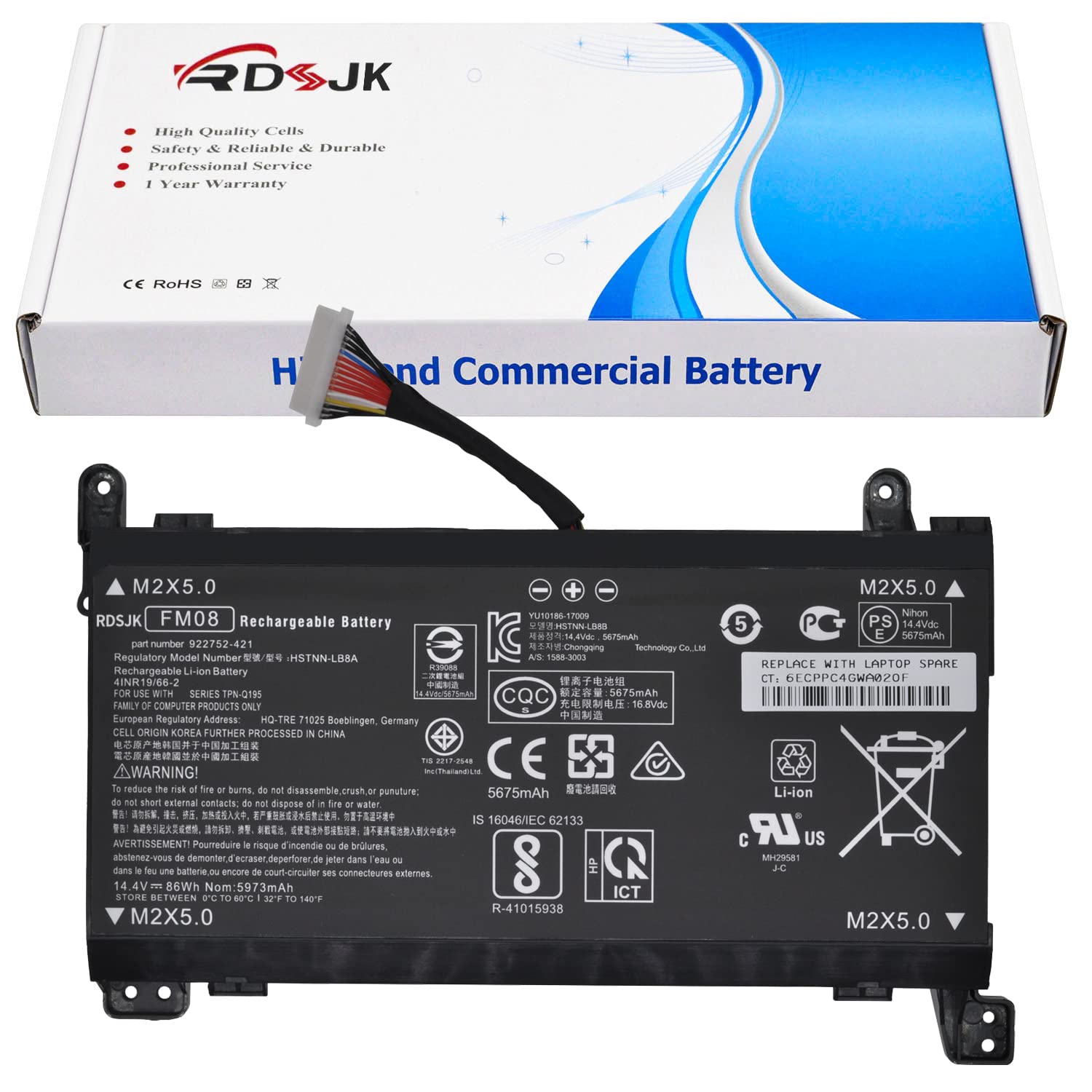 Fm08 Laptop Battery For Hp Omen 17 An008Ca 17 An013Tx 17 An014Tx 17 An014Ng 17 An020Ca 17 An030Ca 17 An124Cl Hstnn Lb8B 922752 4