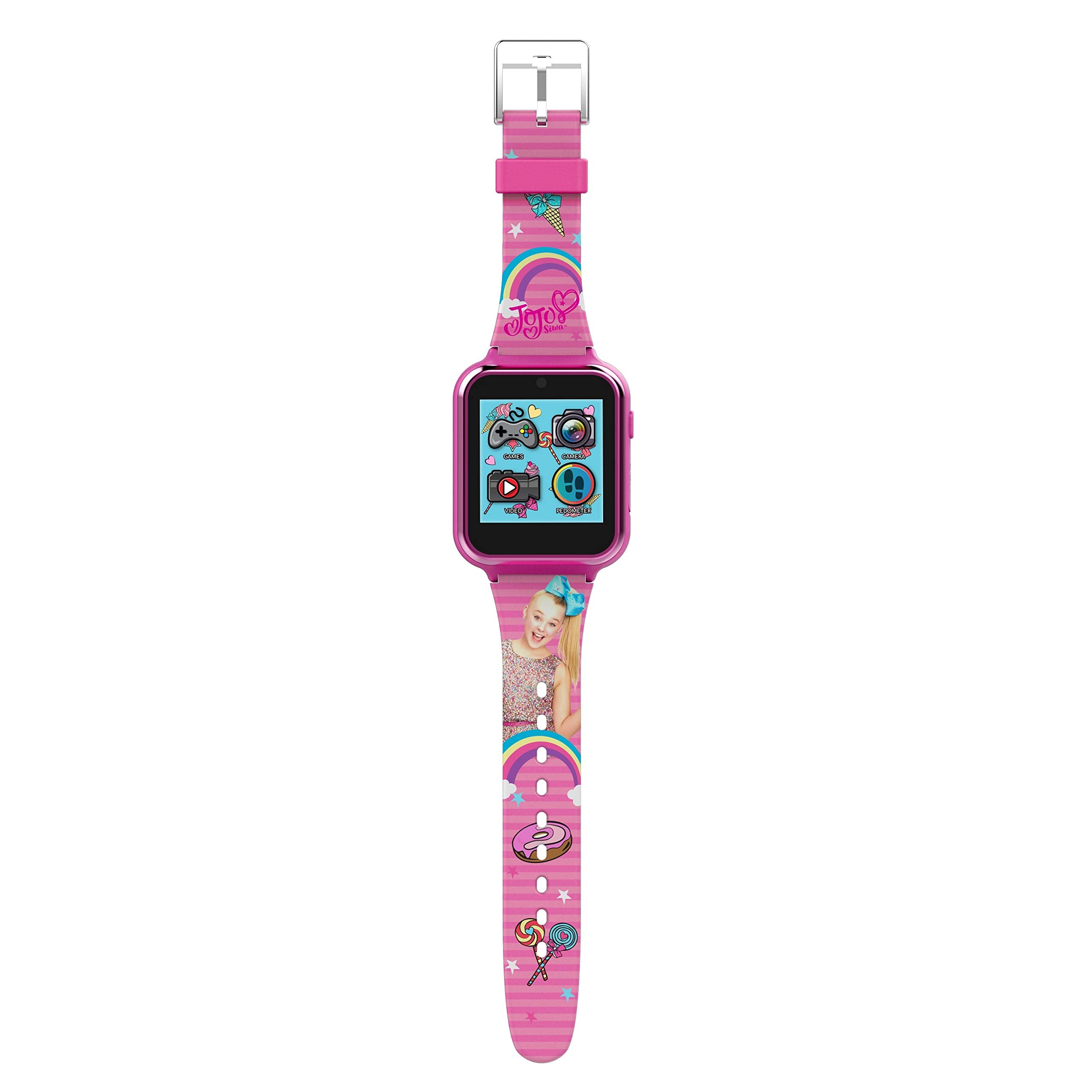 Jojo Siwa Kids Smartwatch With 10 Watch Faces, Step Counter, Selfie And Video Camera, Voice Recorder, Alarm, Timer, Stopwatch, C