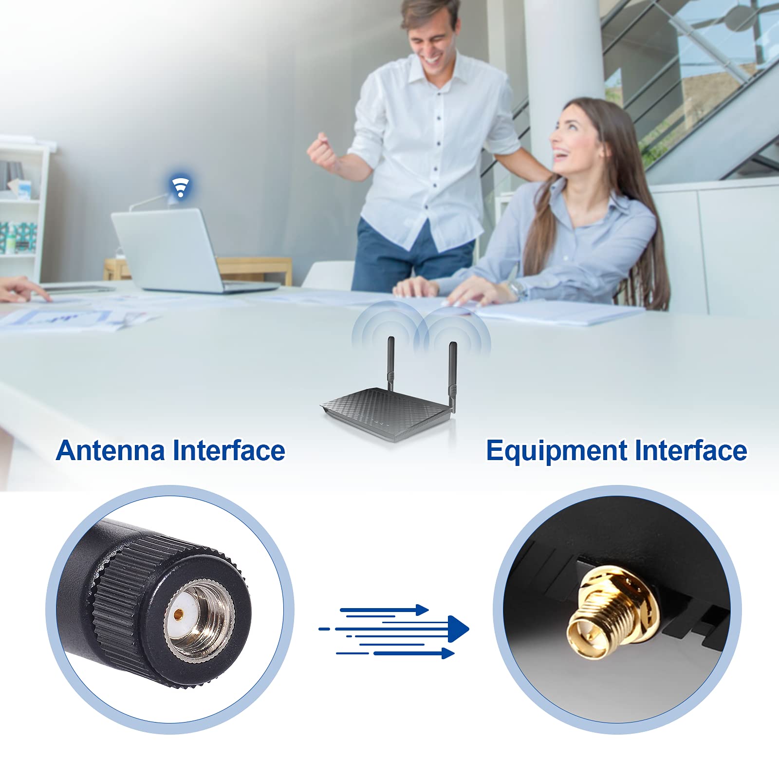 Bingfu Dual Band Wifi 2.4Ghz 5Ghz 5.8Ghz 8Dbi Mimo Rp Sma Male Antenna (4 Pack) For Wifi Router Wireless Network Card Usb Adapte