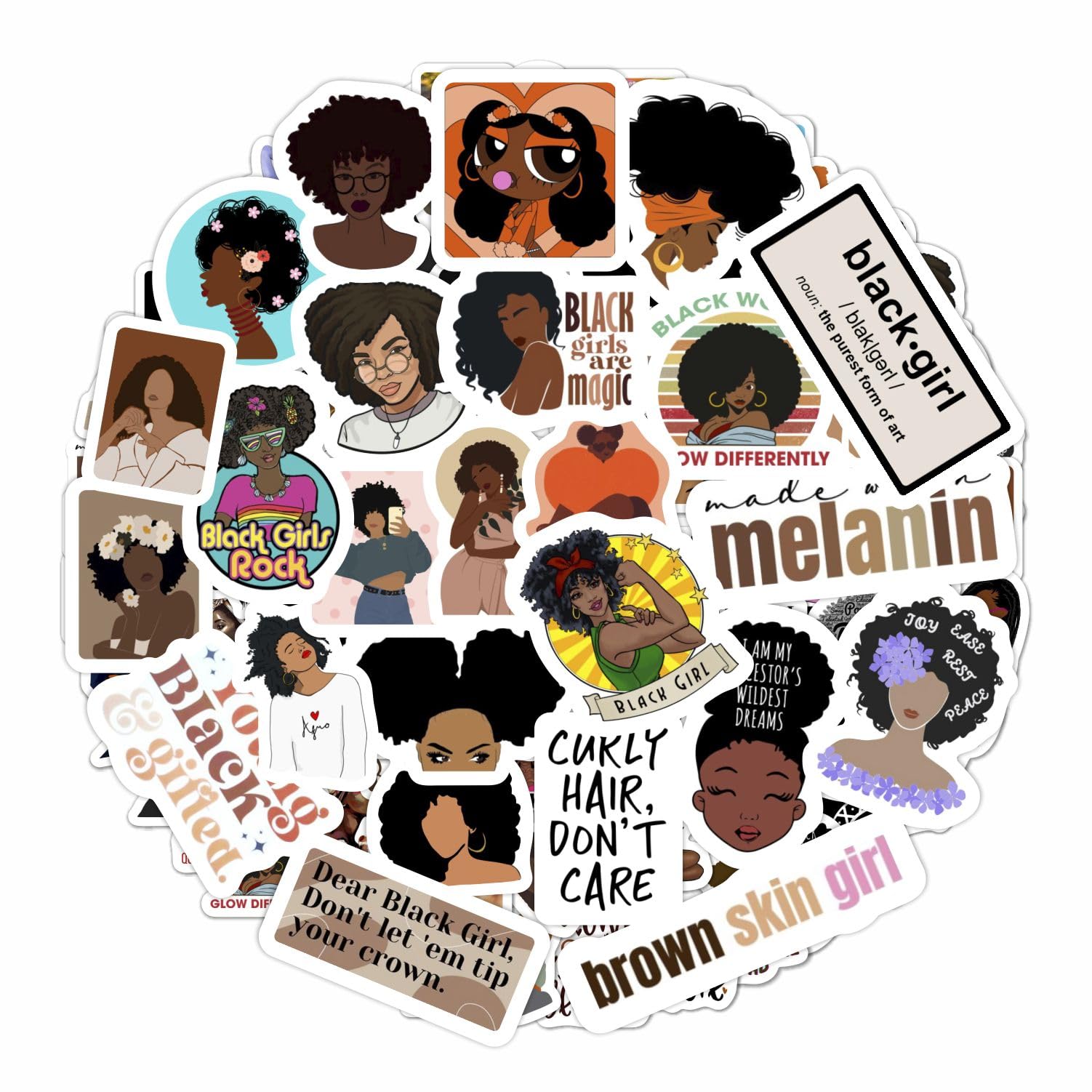 100Pcs Black Girl Stickers For Planners And Journals   Black Girl Magic Gifts, Black Women Vision Board Laptop Decals