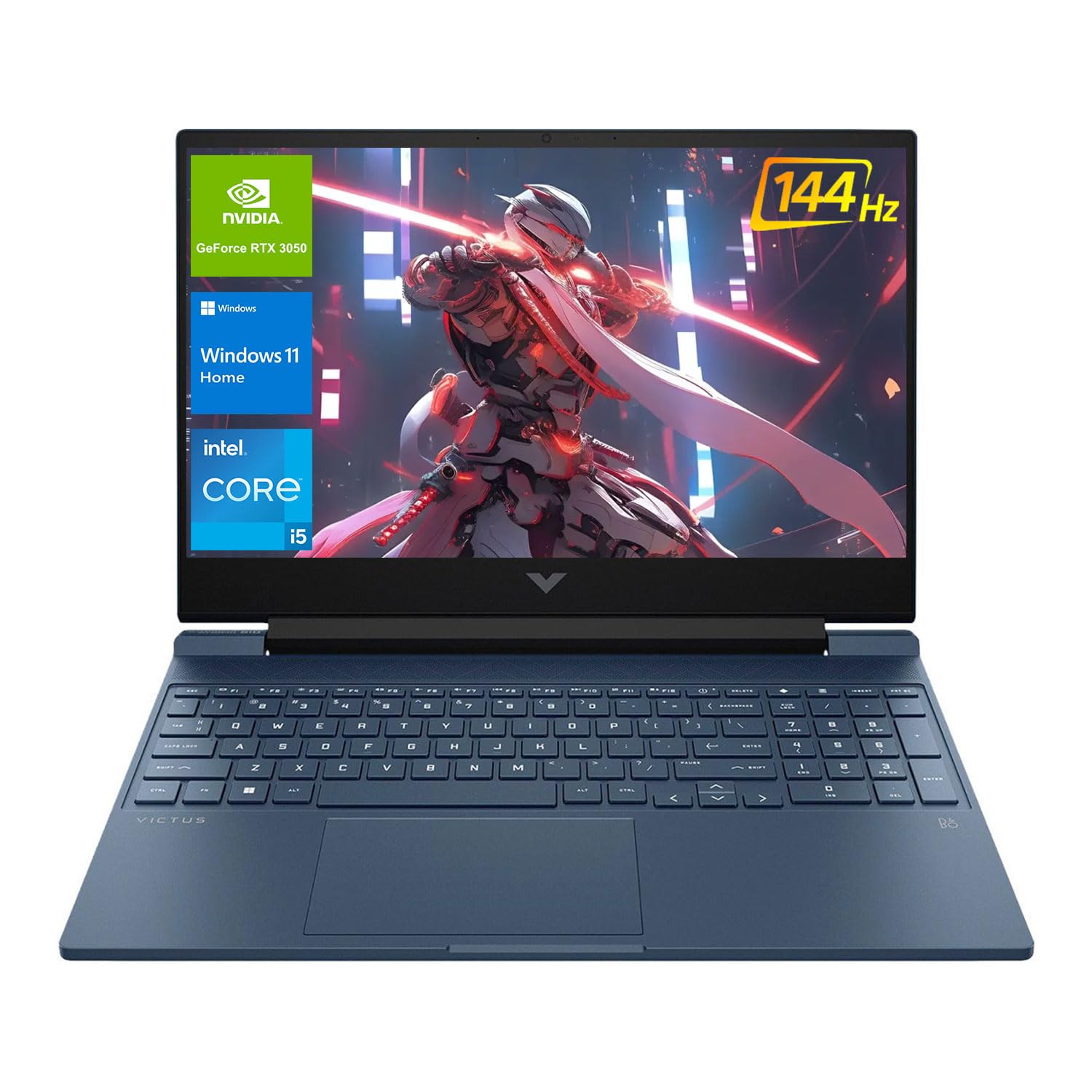 HP Victus 15.6 i5 Gaming Laptop, 15.6 FHD 1920*1080 144Hz, Intel Core i5-12450H, NVIDIA GeForce RTX 3050, 64GB RAM, 4TB SSD, Bac