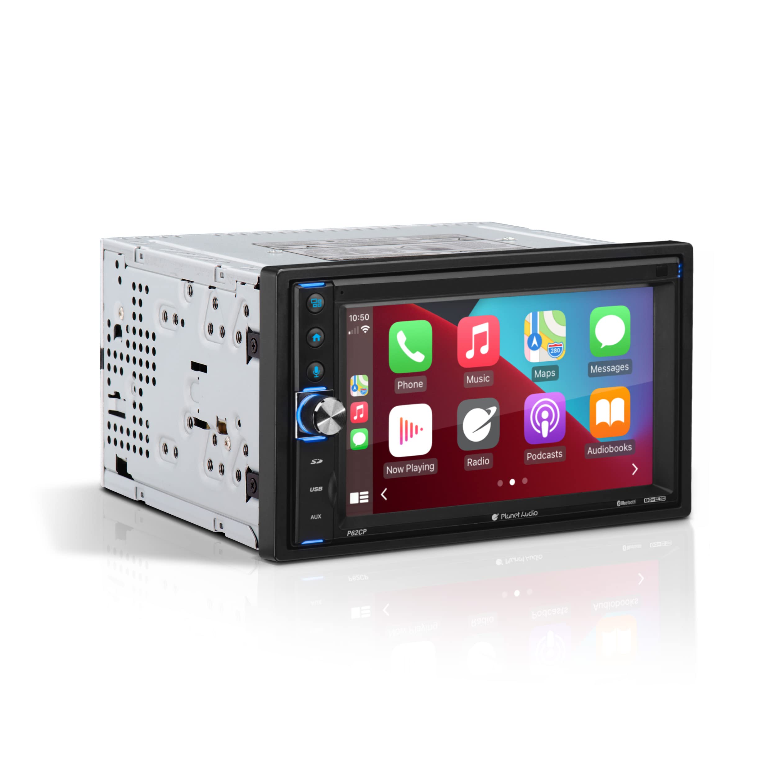 Planet Audio P62Cp Car Audio Stereo System   Apple Carplay, 6.2 Inch Double Din, Touchscreen, Bluetooth Audio And Hands Free Cal