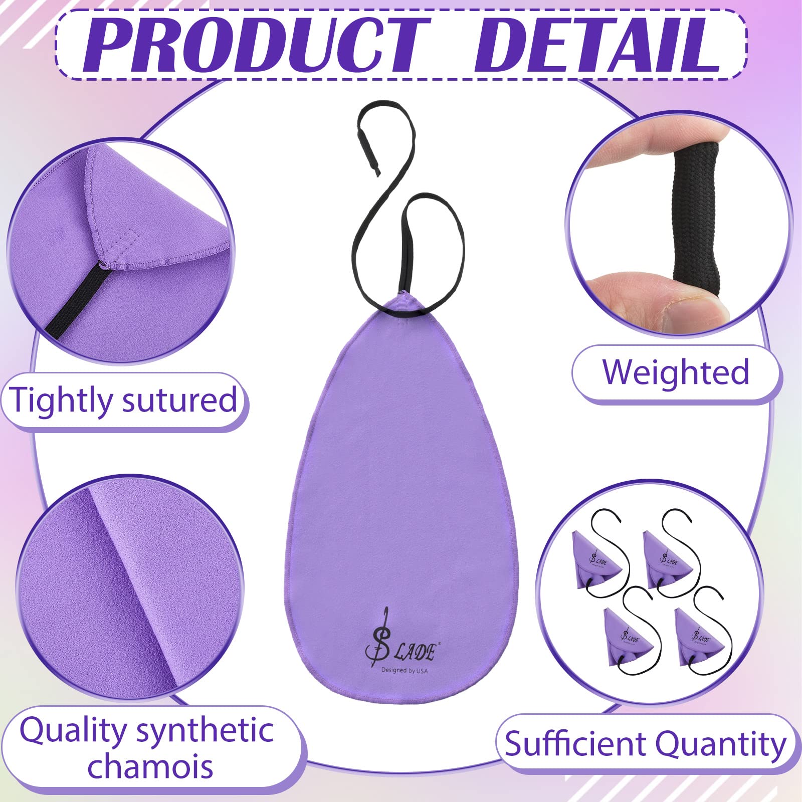 4 Pcs Clarinet Swab Cloth Clarinet Cleaner Clarinet Cleaning Cloth Swab For Inside Tube Suitable Clarinet Piccolo Flute Sax Saxo