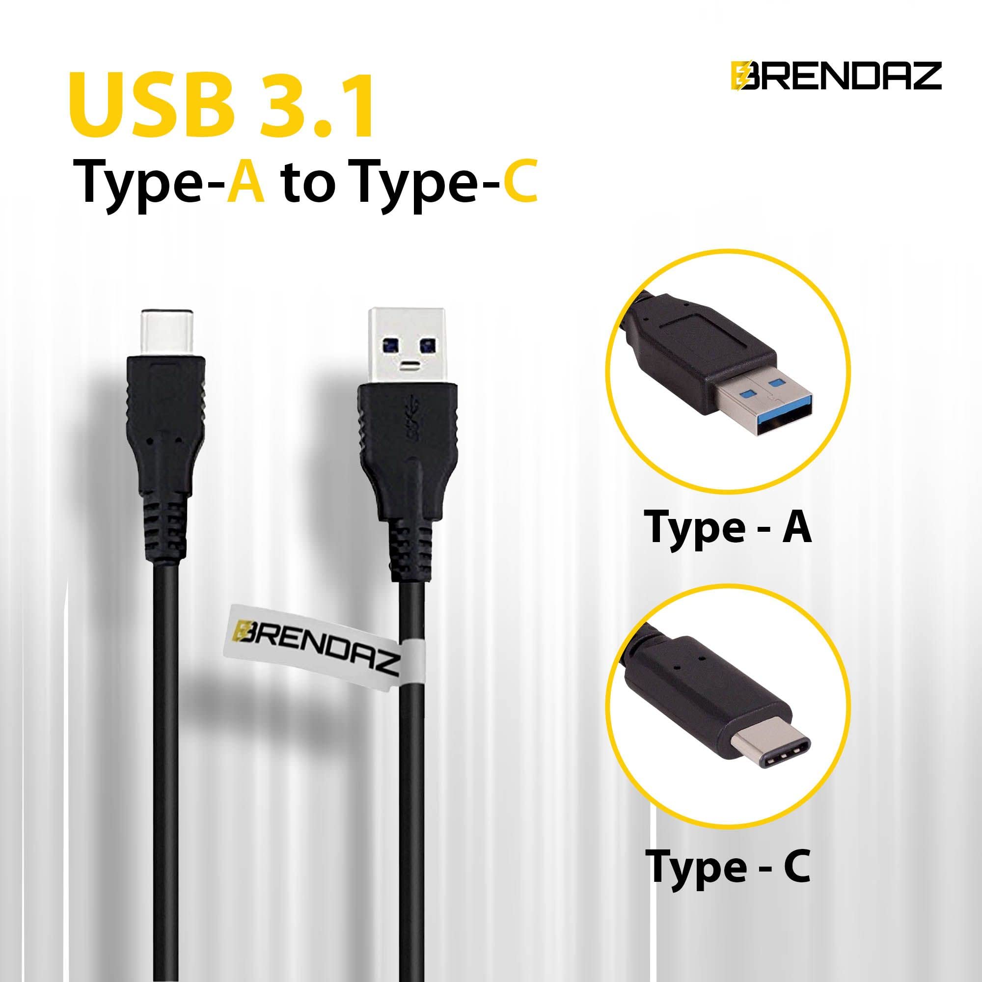 Brendaz Usb C Cable 3.1 Usb A To Usb C Cable, Compatible With Canon Eos Rp, Eos R, R5, R6, Eos R8 Mirrorless Digital Camera, Type C Cable Cord Supports Data Transfer 10Gbps