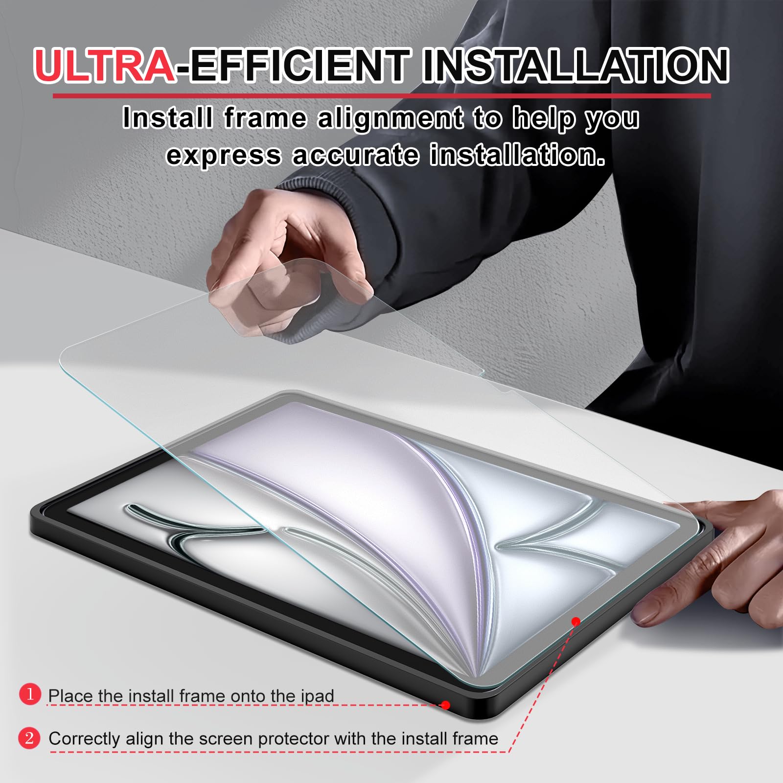 Ambison 2 Pack Matte Glass Screen Protector for iPad Air 11 (M3 2025, M2 2024) - Anti-Glare, Scratch-Resistant, Smooth