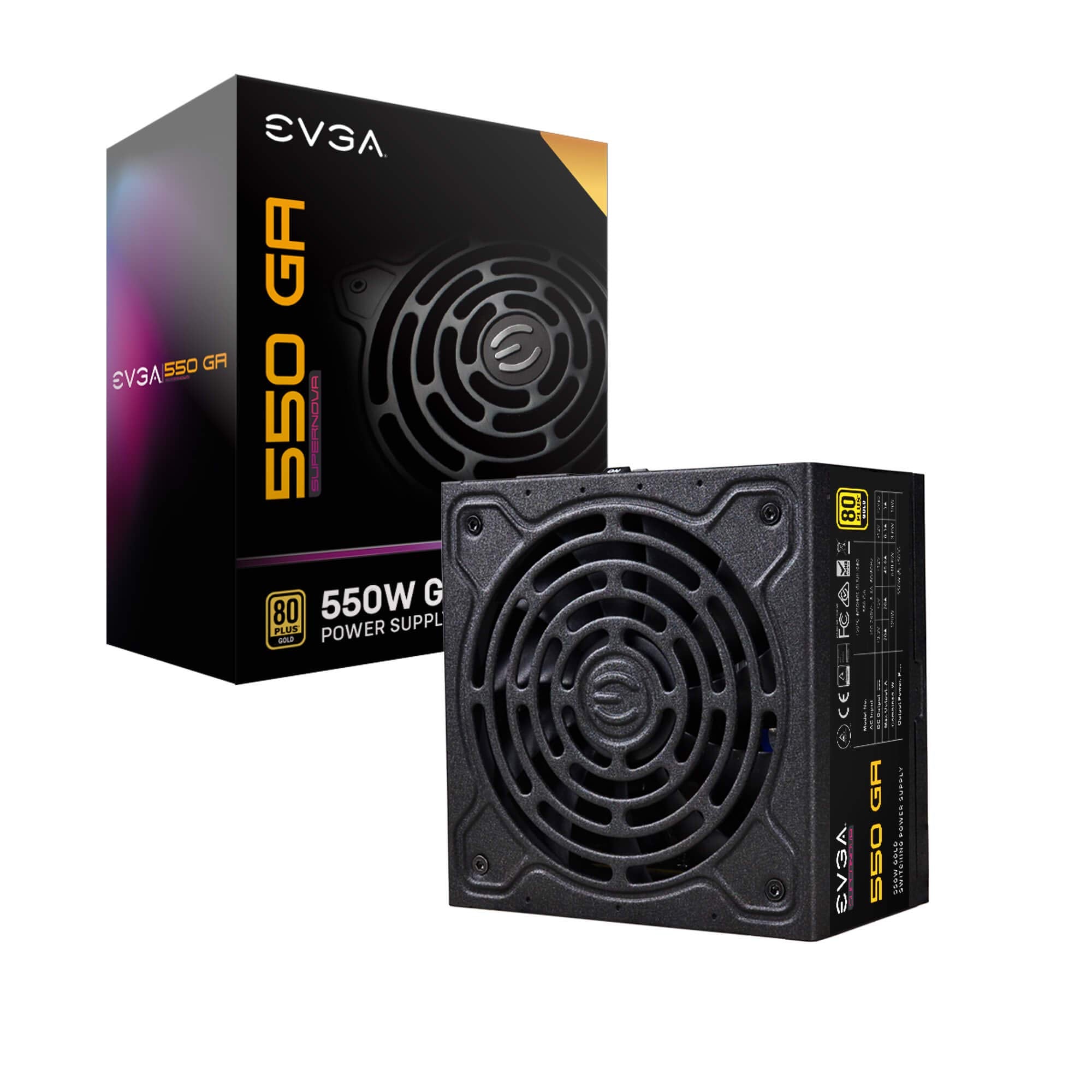EVGA SuperNOVA 550 Ga, 80 Plus Gold 550W, Fully Modular, ECO Mode with Dbb Fan, 10 Year Warranty, Compact 150mm Size, Power Supp