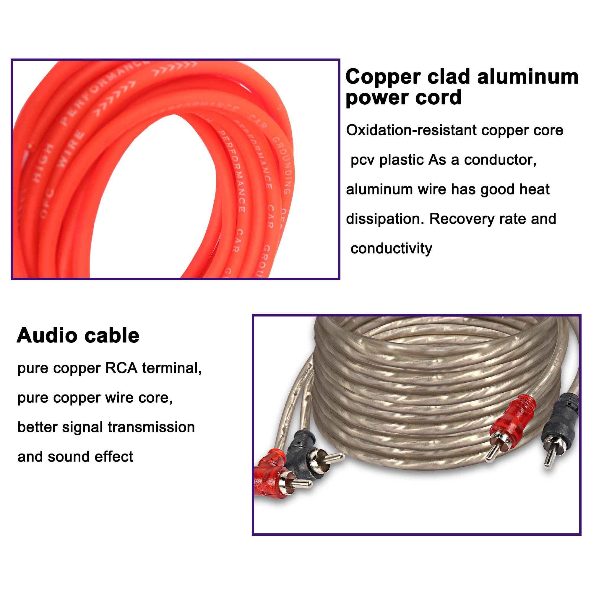 Xmsjsiy 6 Gauge Car Audio Wiring Kit Amplifier Installation Wiring Kit With Fuse For Car Truck Stereo Subwoofer And Diy Hobbyist