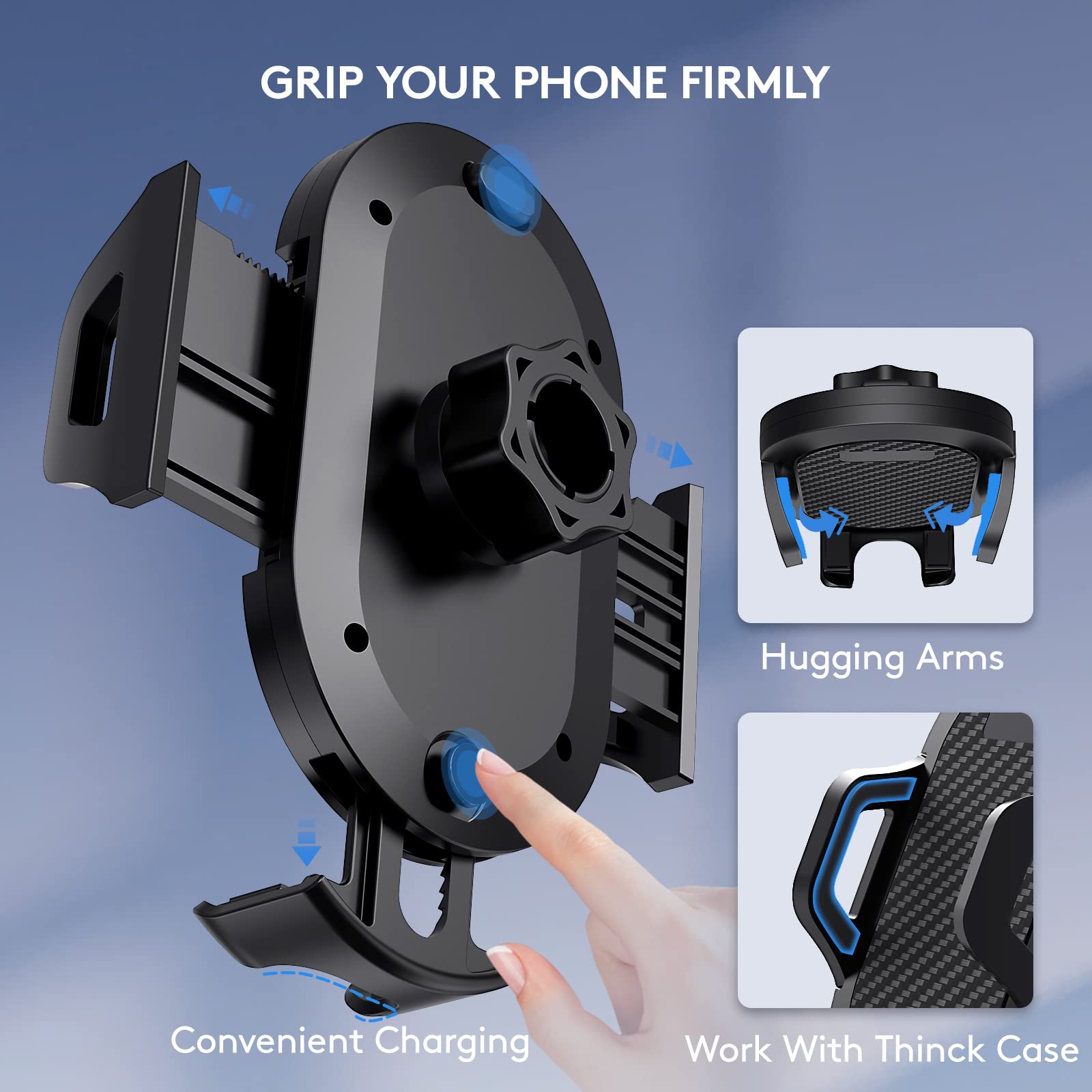 Madeggs Car Phone Holder Mount, [Strong Suction Cup] [Military Grade Durable] For Windshield And Dashboard, Adjustable Long Arm