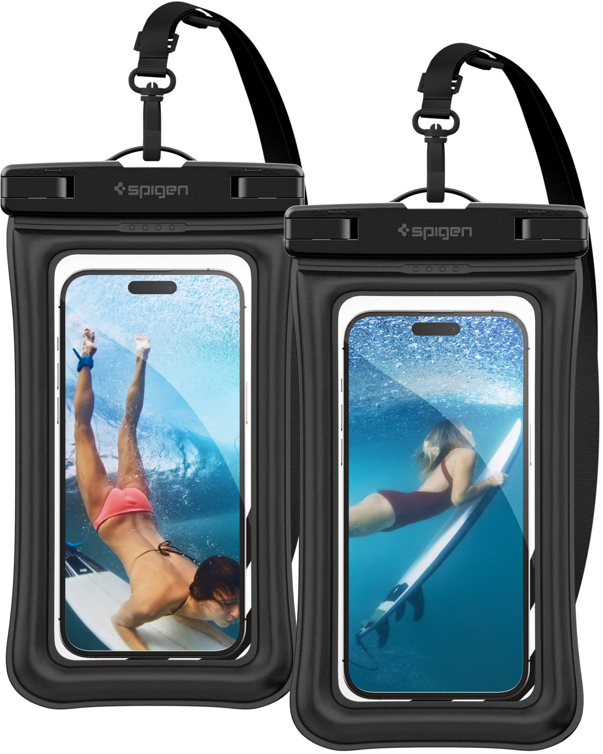 Spigen Aquashield Floating Universal Pvc Protective Cases With Ipx8 A610 Compatible With Iphone, Galaxy, Xiaomi, Google (Pack Of