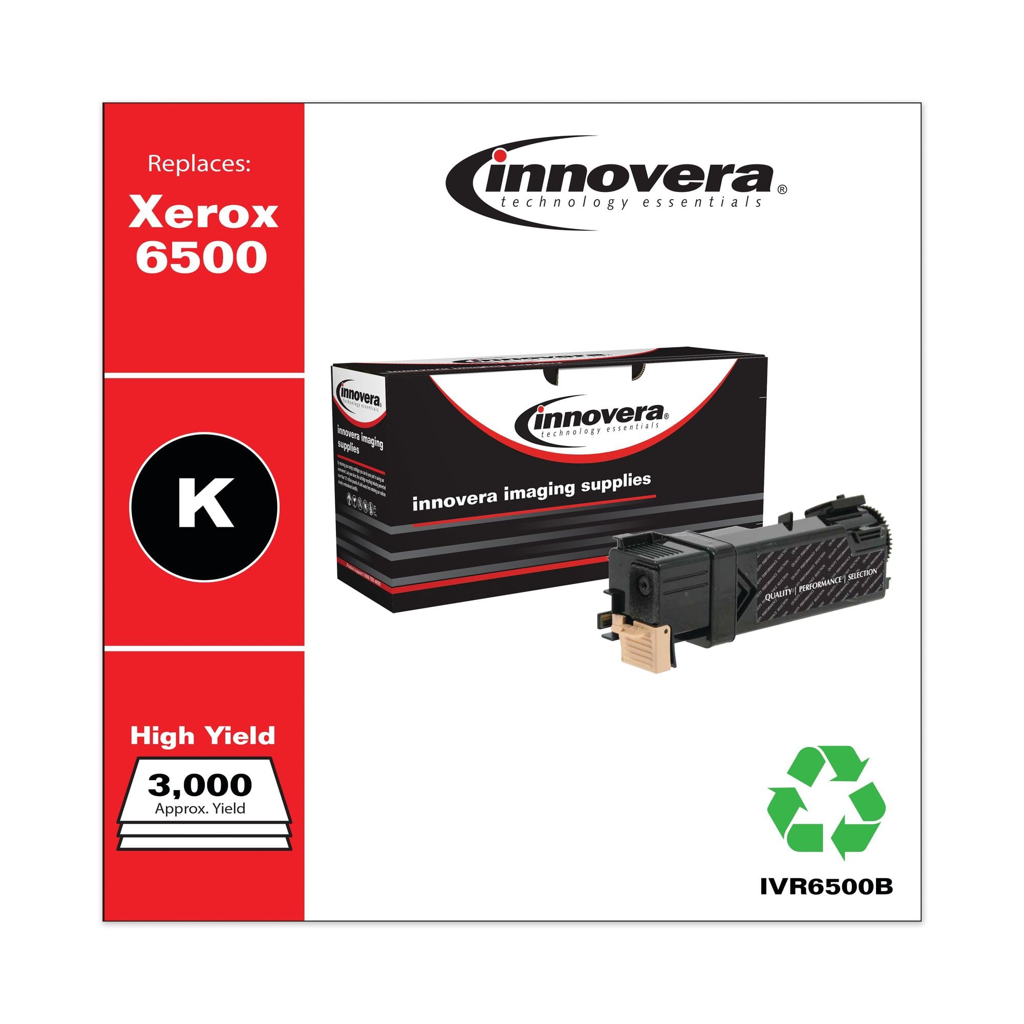 Innovera Ivr6500B 3000 Page Yield Remanufactured High Yield Toner Replacement For 106R01597   Black