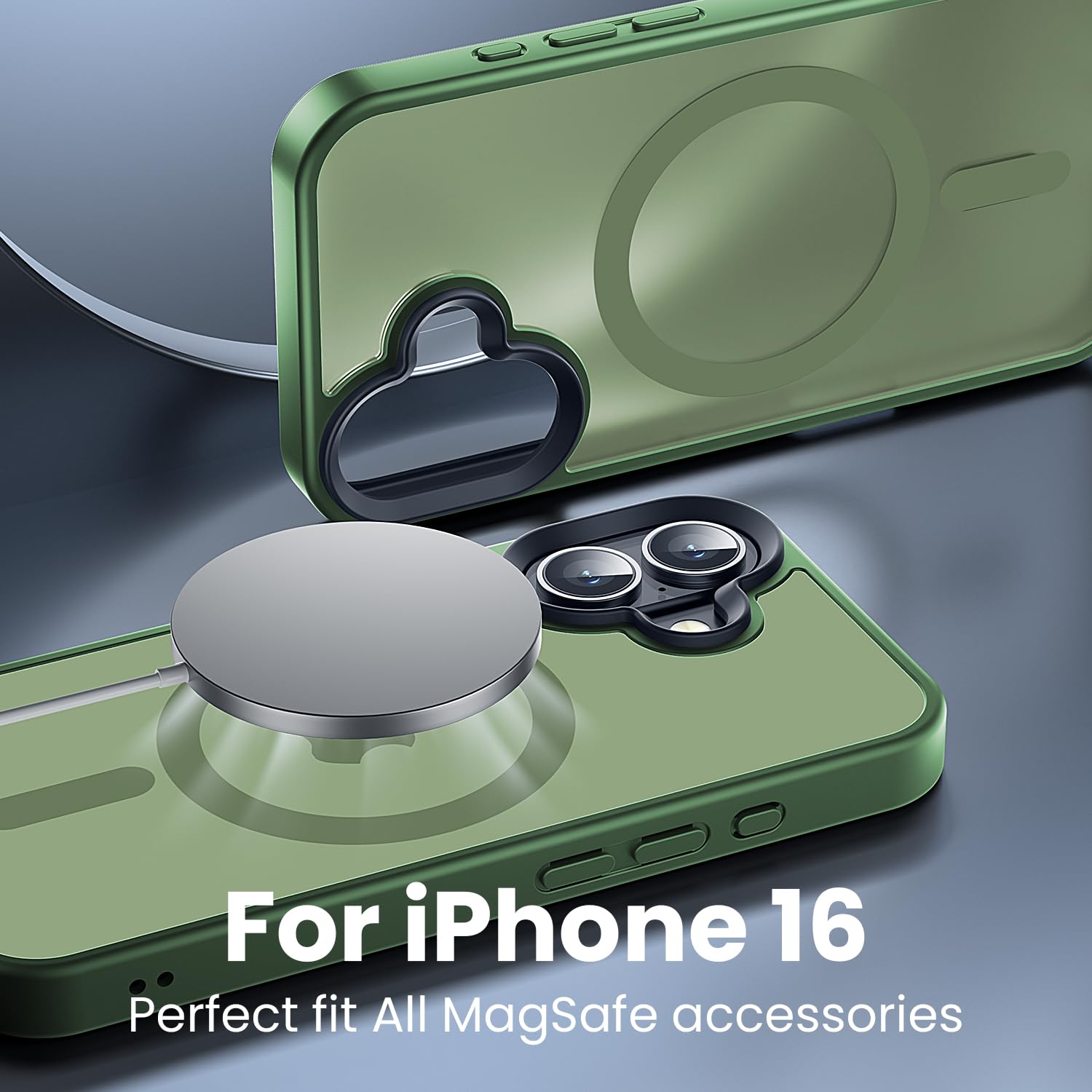 Gyizho Magnetic Designed For Iphone 16 Case, [Military Grade Drop Tested] [Compatible With Magsafe] Slim Protective Translucent