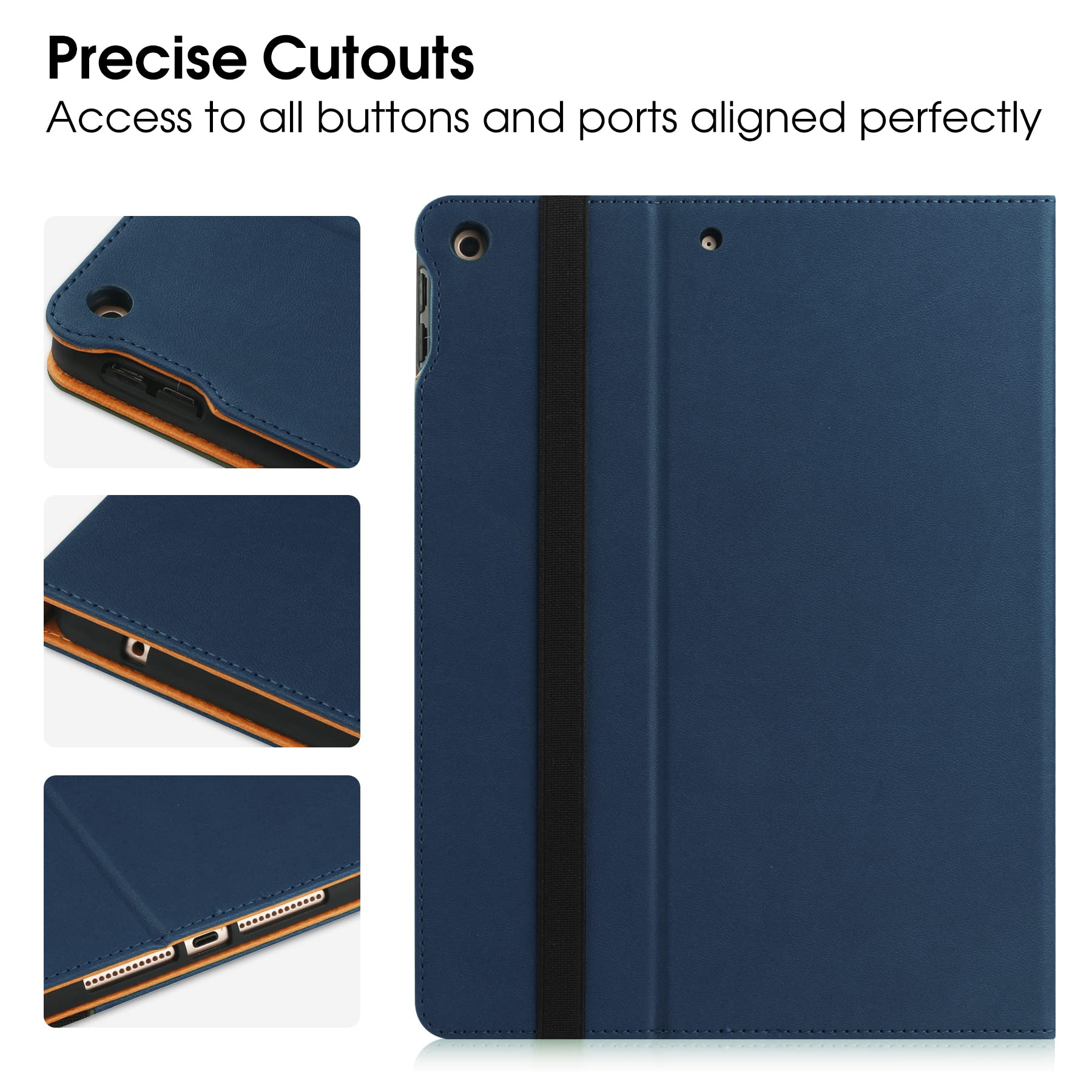 For Ipad 10Th Generation Case 10.9 Inch Case 2022 With Built In Pencil Holder, Folio Stand Leather Cover With Multiple Angles &