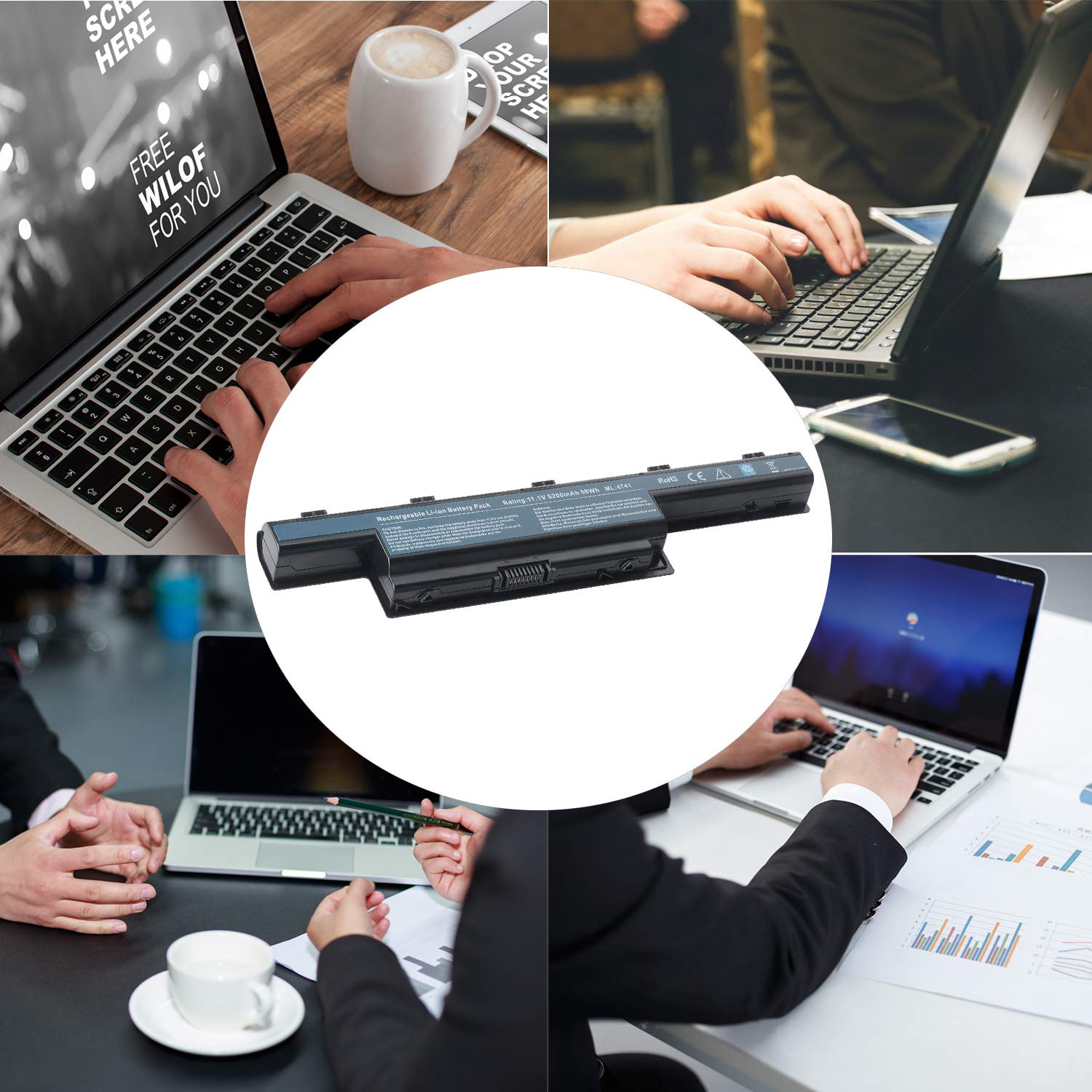 Laptop Battery Replacement For Compatible As10D31 As10D41 As10D51 As10D61 As10D71 As10D73 As10D75 As10D81 5250 5336 5551 5552 55