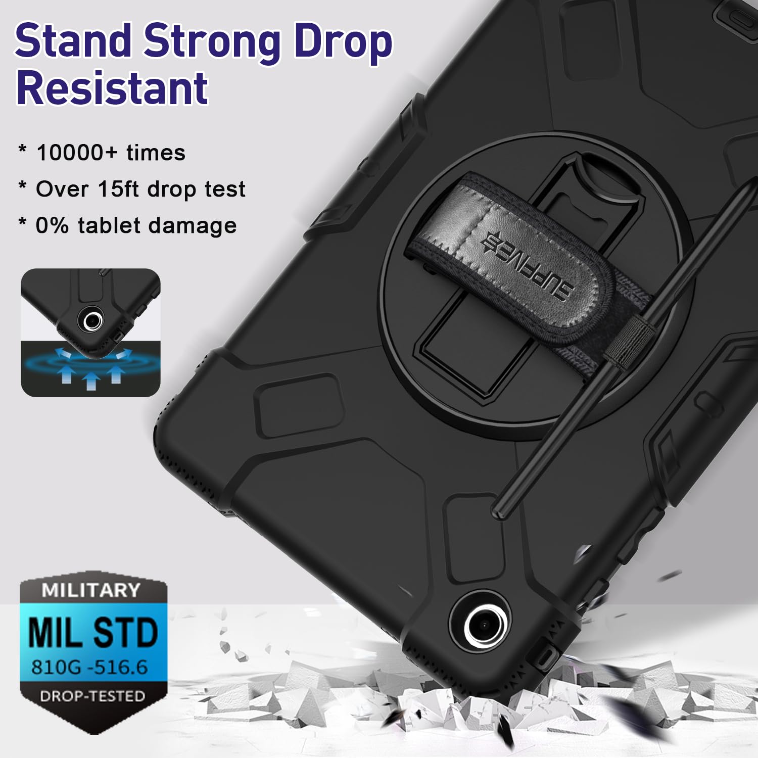 Supfives Case For Galaxy Tab A9+/A9 Plus 11'' With Screen Protector, Upgraded Military Case For Samsung A9 Plus Tablet 11 Inch 2