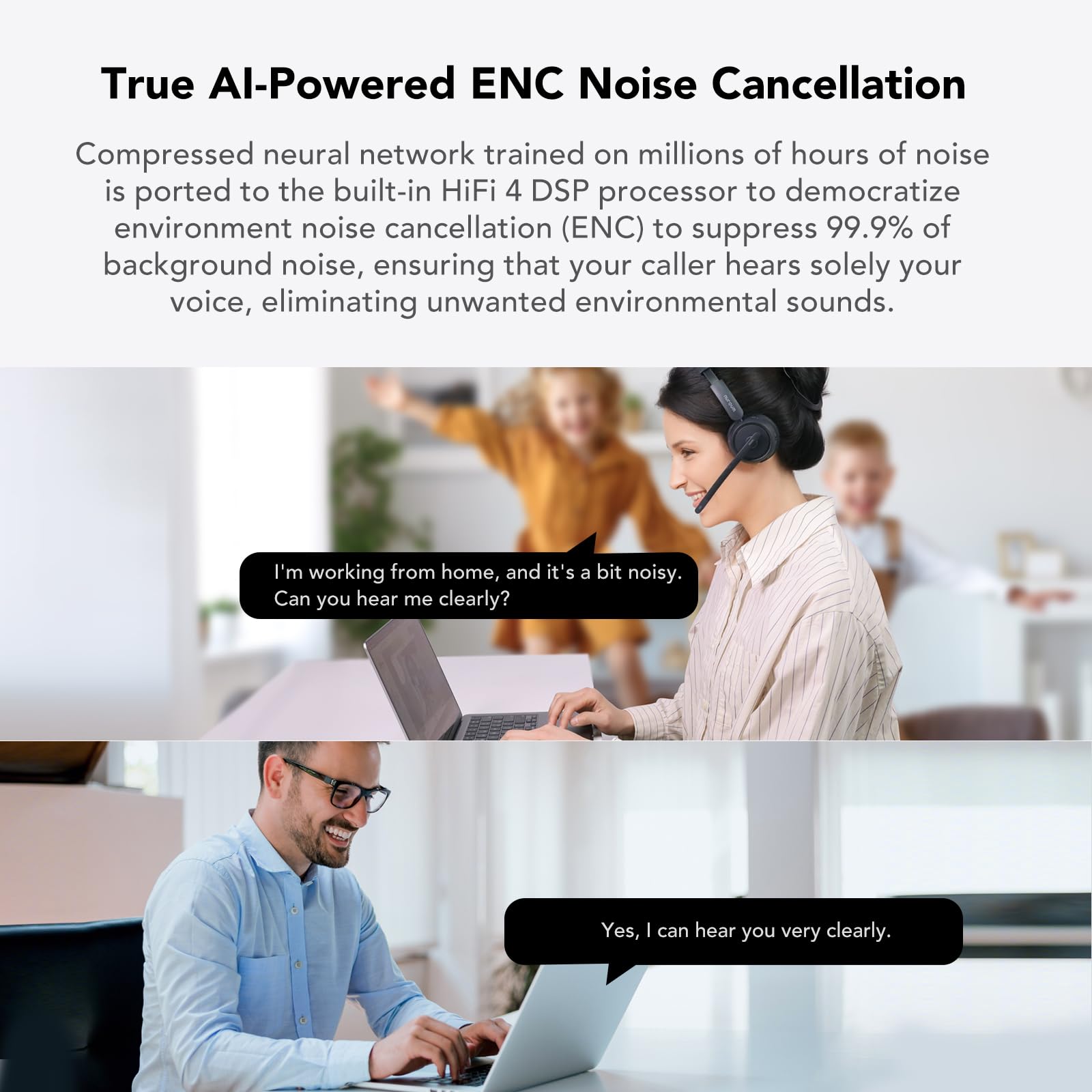 Nuroum Wireless Headset With Mic For Work, Bluetooth Headset With Noise Cancelling Microphone, Mute Button, Usb For Pc/Computer/