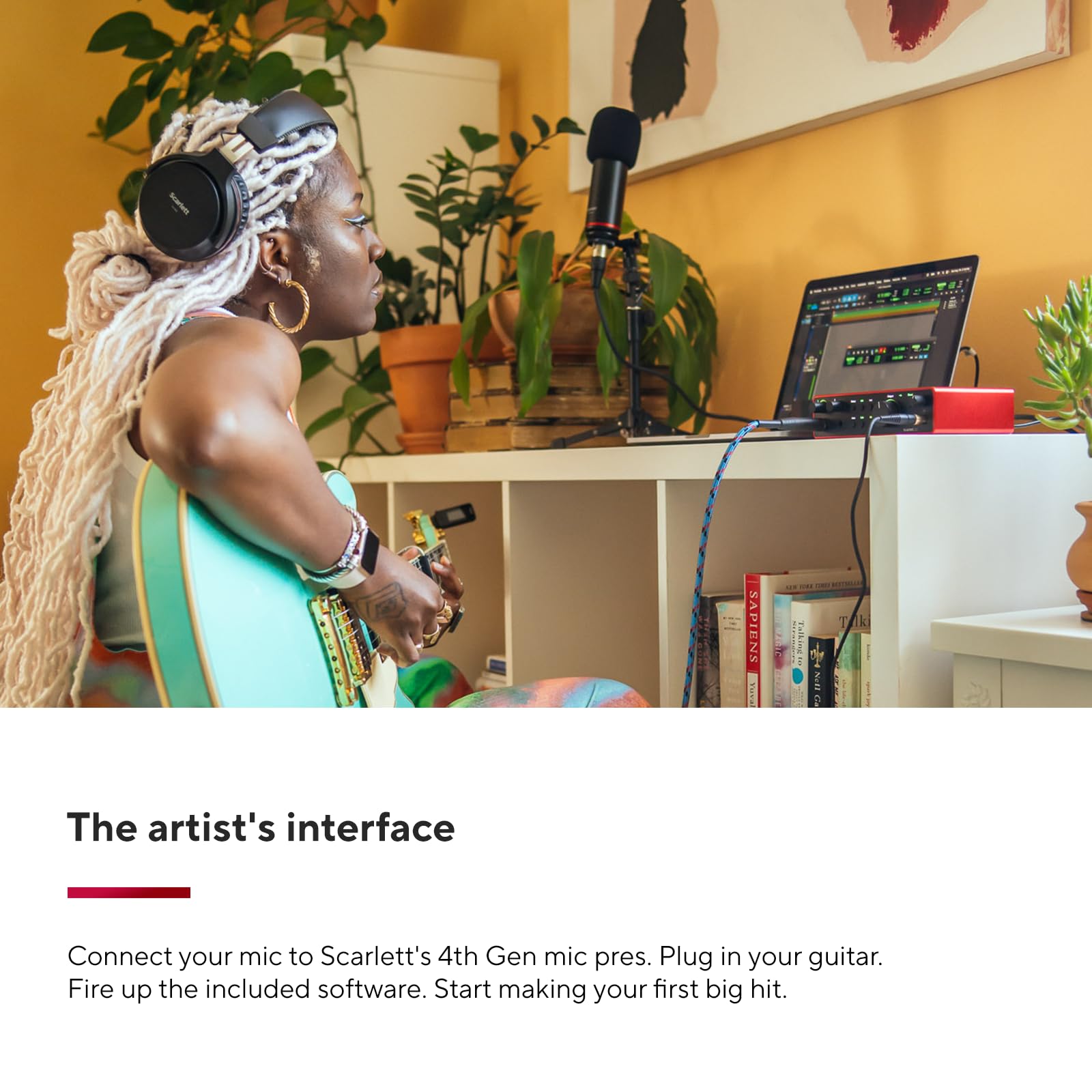 Focusrite Scarlett 2I2 4Th Gen Usb Audio Interface For Recording, Songwriting, Streaming And Podcasting - High-Fidelity, Studio