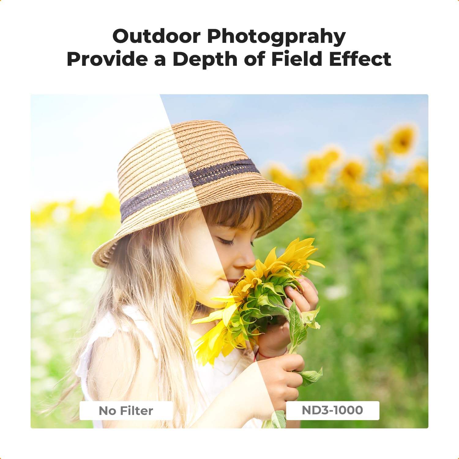 K&F Concept 37mm Variable ND3-ND1000 ND Filter D-Series Optical Glass (1.5-10 Stops)