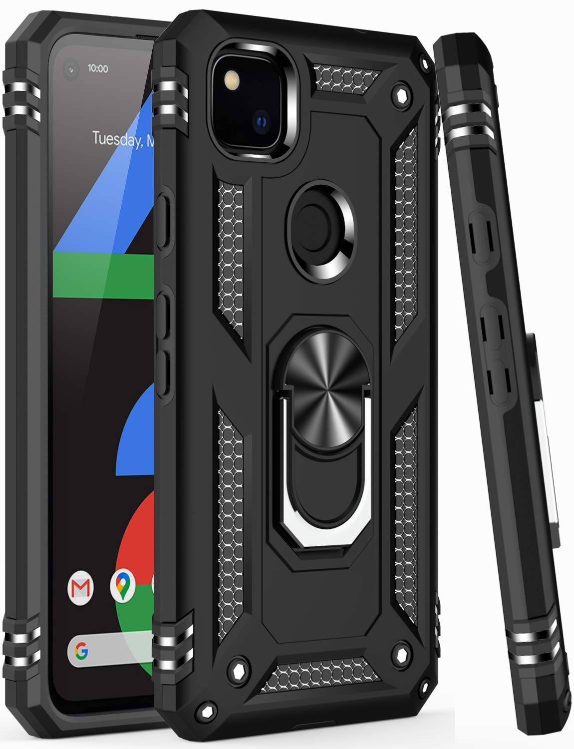Lumarke For Google Pixel 4A Case With Screen Protector,Pass 16Ft. Drop Tested Military Grade Protective Phone Cover With Magneti