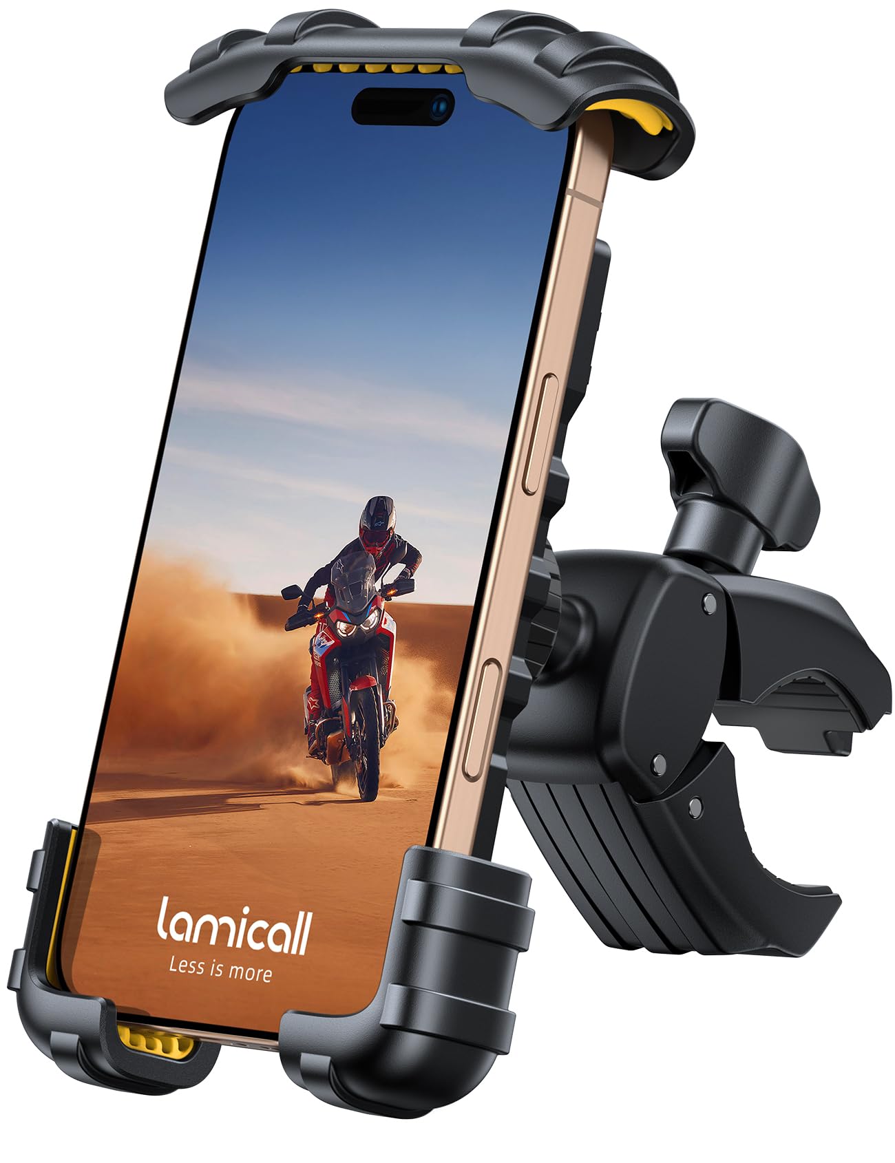 Lamicall Bike Phone Holder Mount   Motorcycle Handlebar Phone Mount Clamp, One Hand Operation Atv Scooter Phone Clip For Iphone