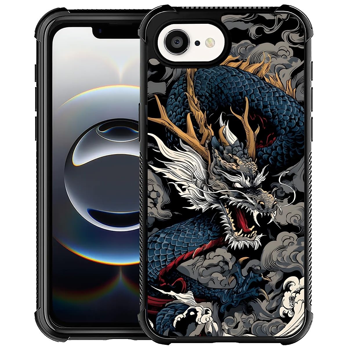 Deaorew for iPhone 16E Case | Classic Slim Cover Design | Japanese Dragon