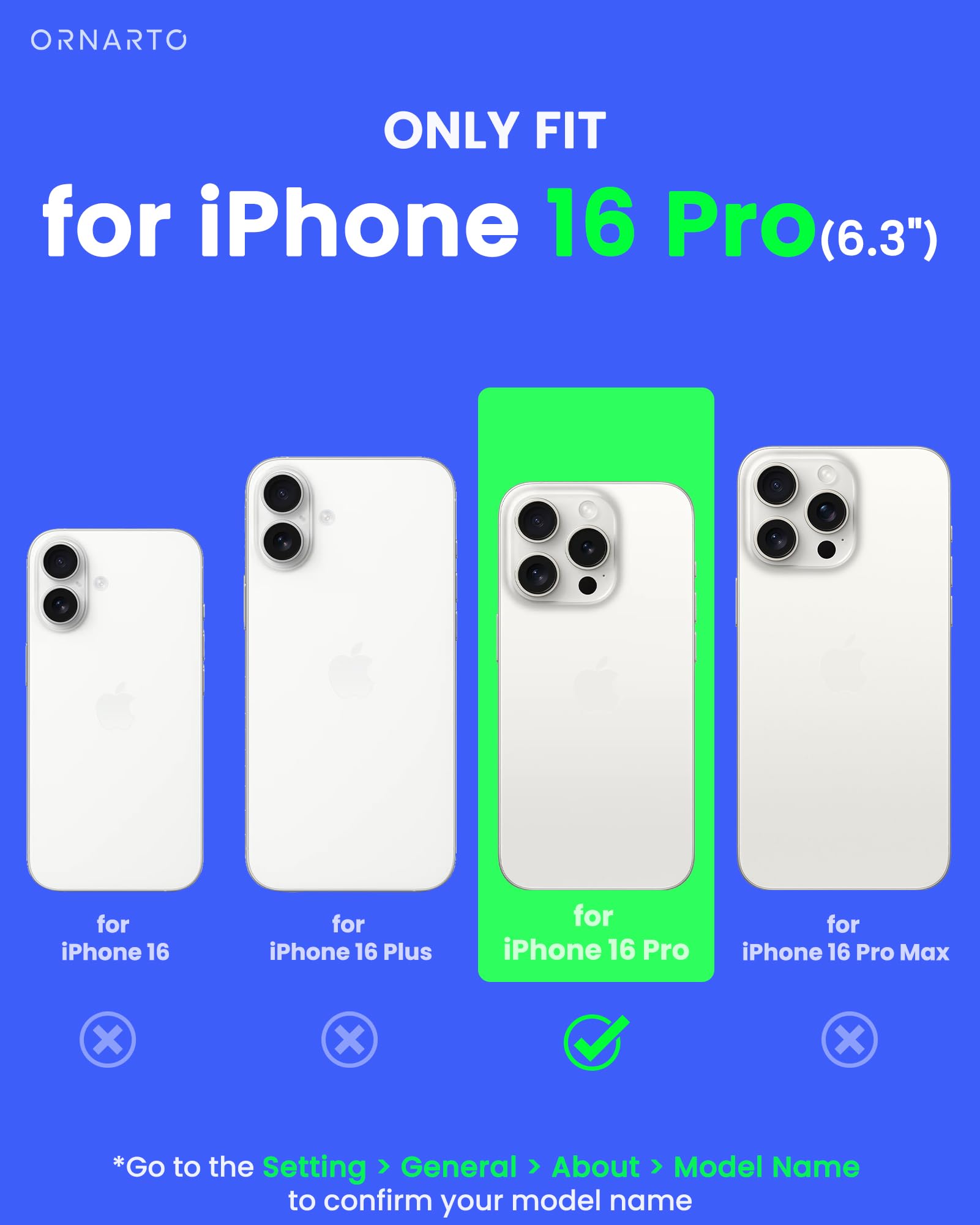 Ornarto Air Case For Iphone 16 Pro Clear, Compatible With Magsafe, Military Grade Drop Protection Cover With Built In Air, White