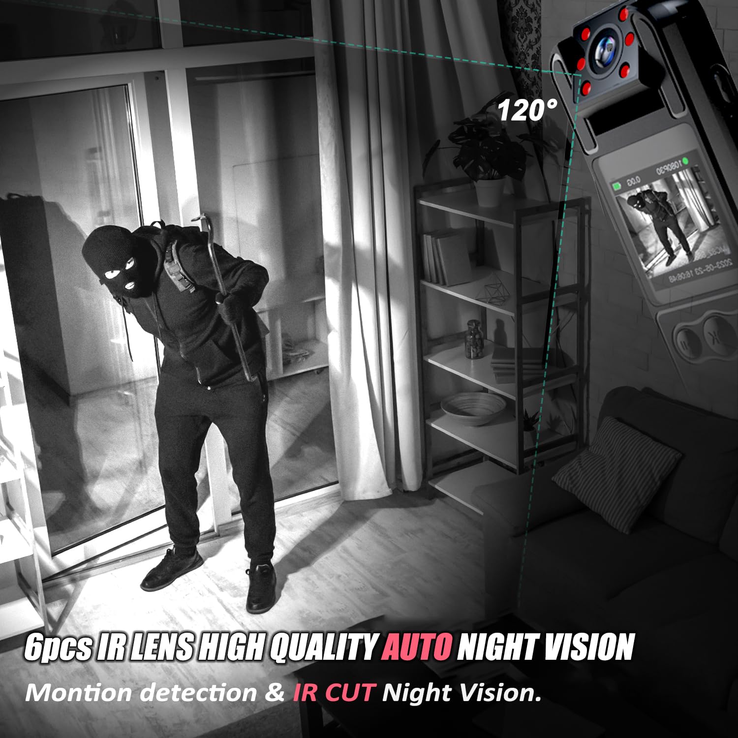 Ksadbossbo Body Camera With Audio And Video Recording, Hd 1080P Body Cam With 180 Rotating Lens, 6Hr Battery, Night Vision, Body