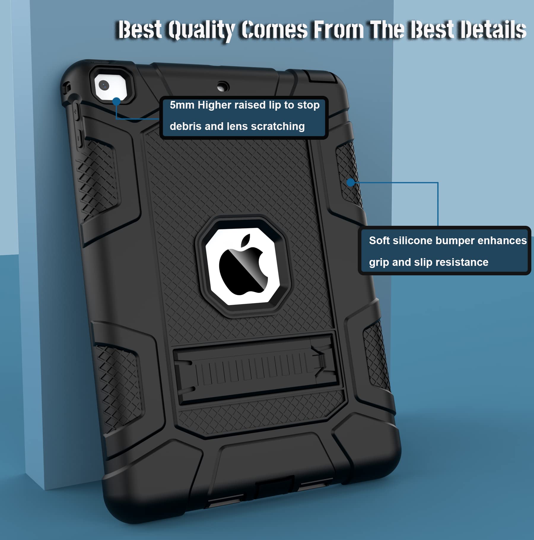 Rantice Ipad 6Th Generation Cases , 5Th Case , Air 2 9.7 Shockproof Rugged Drop Protection Cover Built With Kickstand For 9.7''