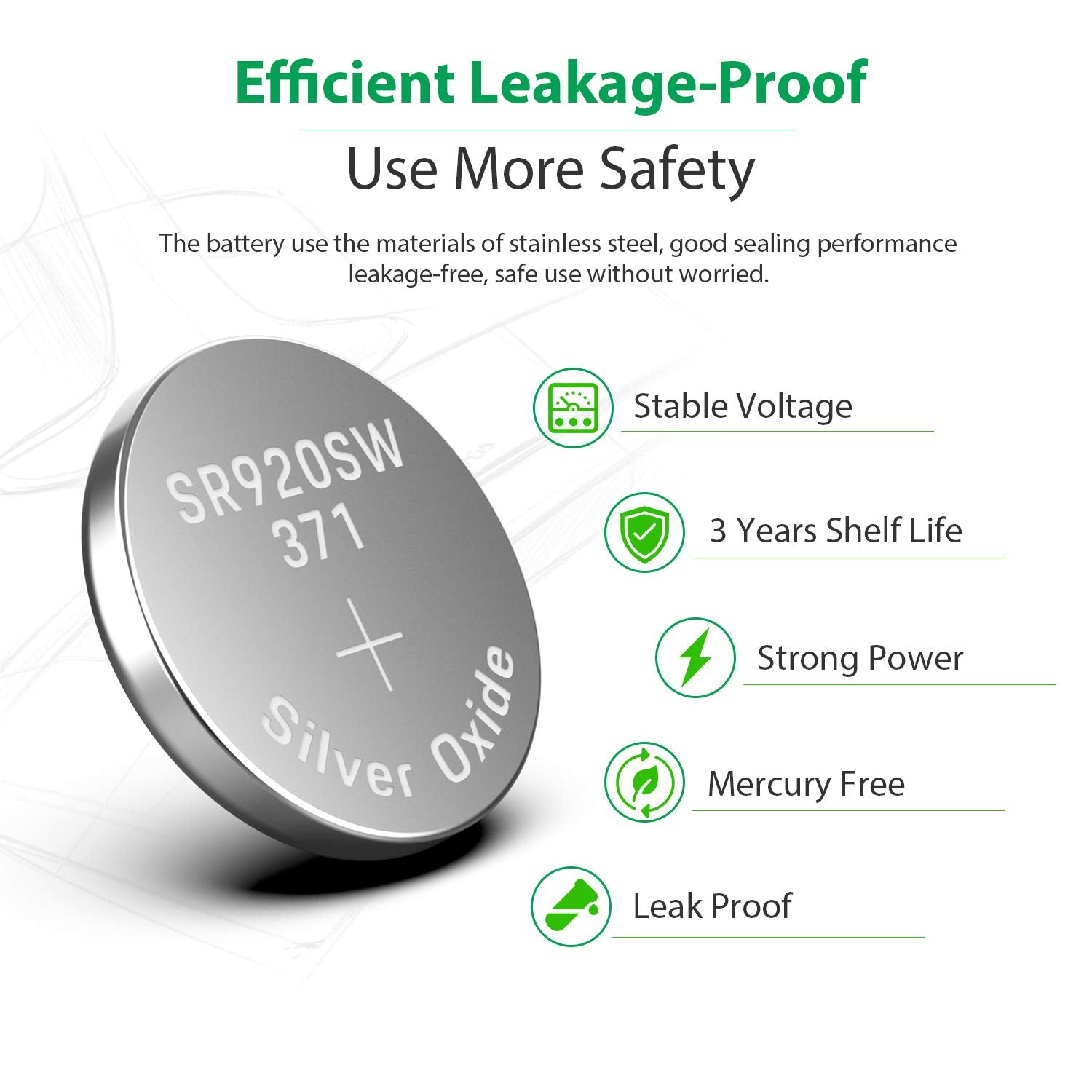 Licb 20 Pack Sr920Sw 371 370 Ag6 Battery 1.5V Button Cell Watch Batteries