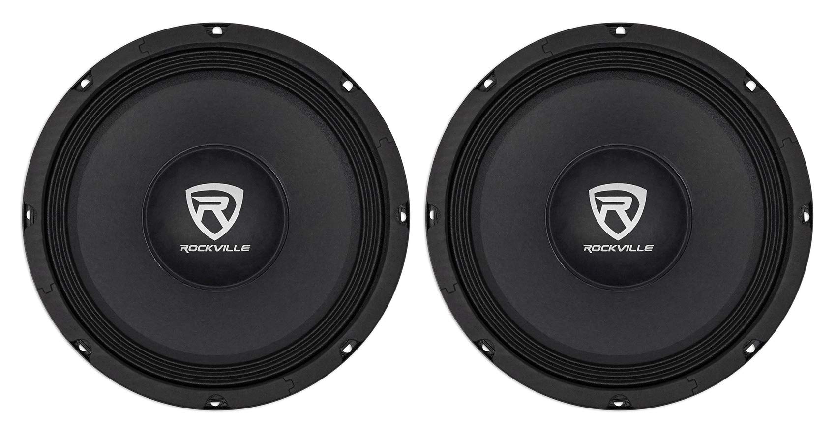 Rockville RM108PRO 10 1200W Peak/600W RMS 8-Ohm SPL Car Midrange Mid-Bass Pro Speakers, Kevlar Reinforced Pulp Cone, 2 CCAW Voic