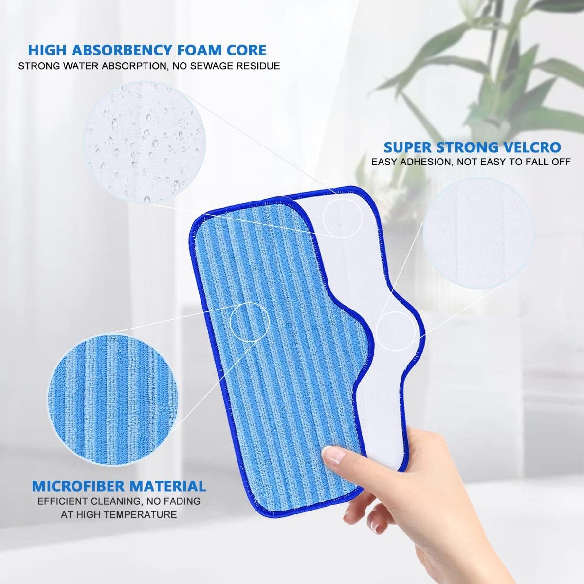 Keepow Microfiber Pads For Dupray Neat Steam Cleaner, 8 Pack Washable Pads