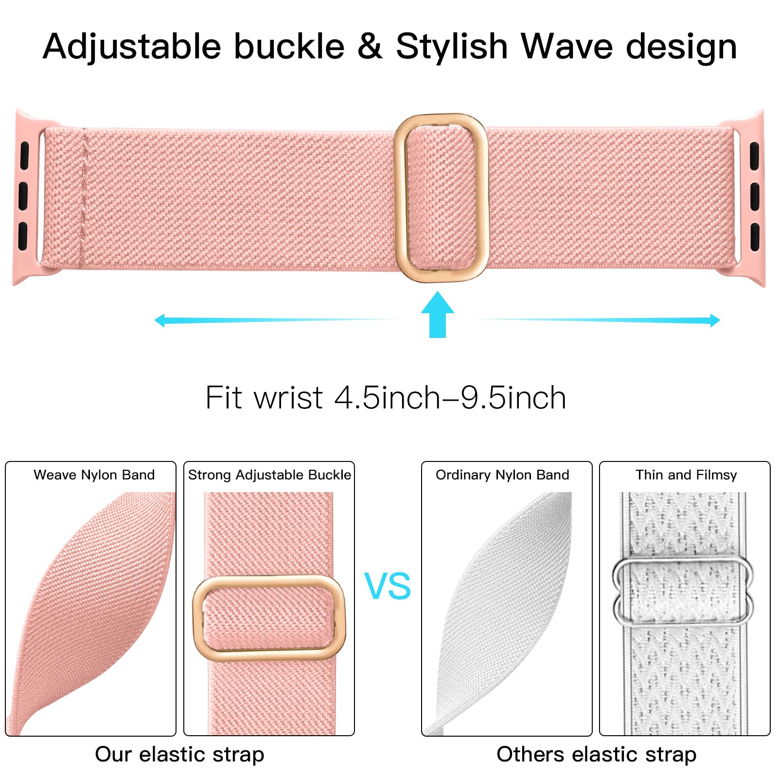 Lerobo Compatible With Apple Watch Series 8 41Mm Series 3 38Mm Se 40Mm For Women Men Sport Band Stretchy Nylon Solo Loop For Iwa