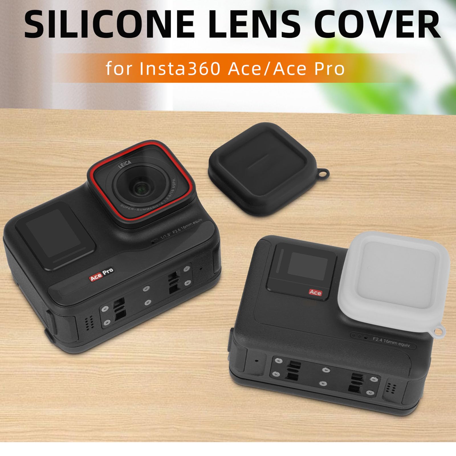 Eugoocx 2Pcs Silicone Lens Cap For Insta360 Ace Pro, Sports Camera Lens Protective Cover For Insta 360 Accessories (2Pcs Black)