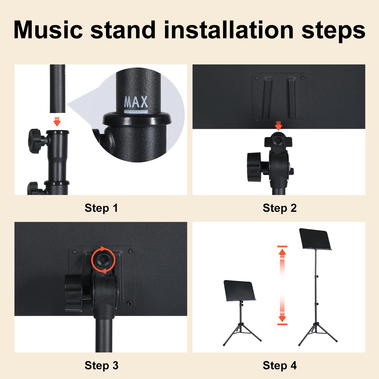 Aodsk Sheet Music Stand,5 In 1 Dual Use Folding Sheet Music Stand & Desktop Book Stand With Portable Carrying Bag & Music Sheet