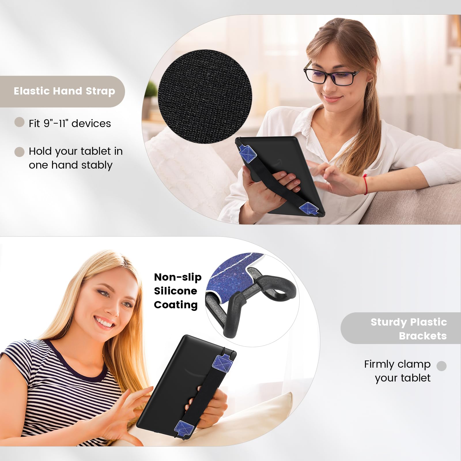 MoKo Security Hand-Strap for 9-11 Inch Tablet, iPad Pro/Air/Kindle Fire - Thumbnail 3