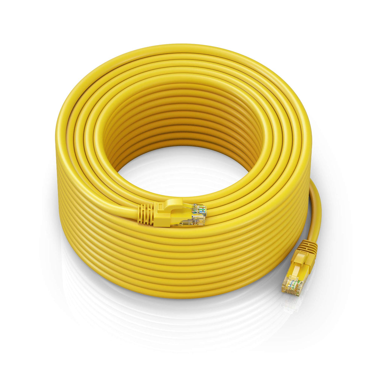 Maximm Ethernet Cable 200 Ft Cat6 High Speed Internet Network Lan Cable Cord, Outdoor Waterproof (Yellow)